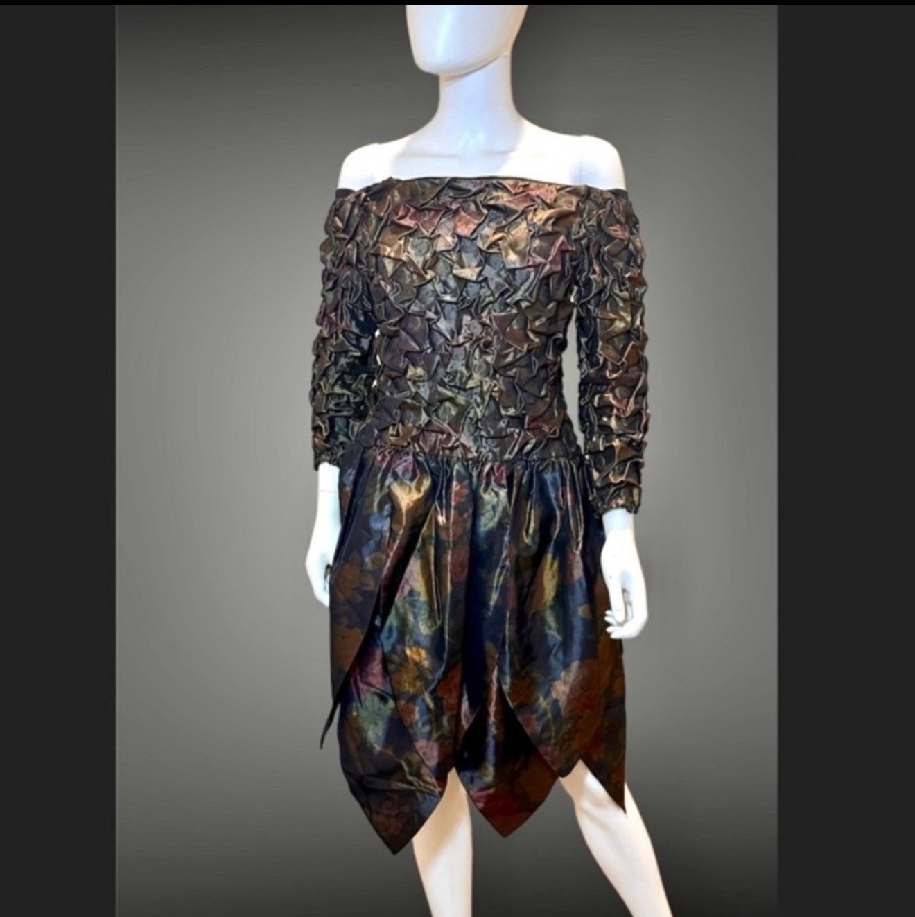 Yvonne Jacovou Stunning Vintage metallic dress! Rare Find!!
