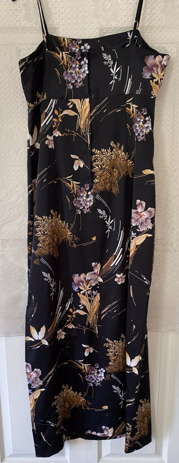 Vintage Black Floral Mark Christopher Altogether Hawaii Maxi Sundress Set 14