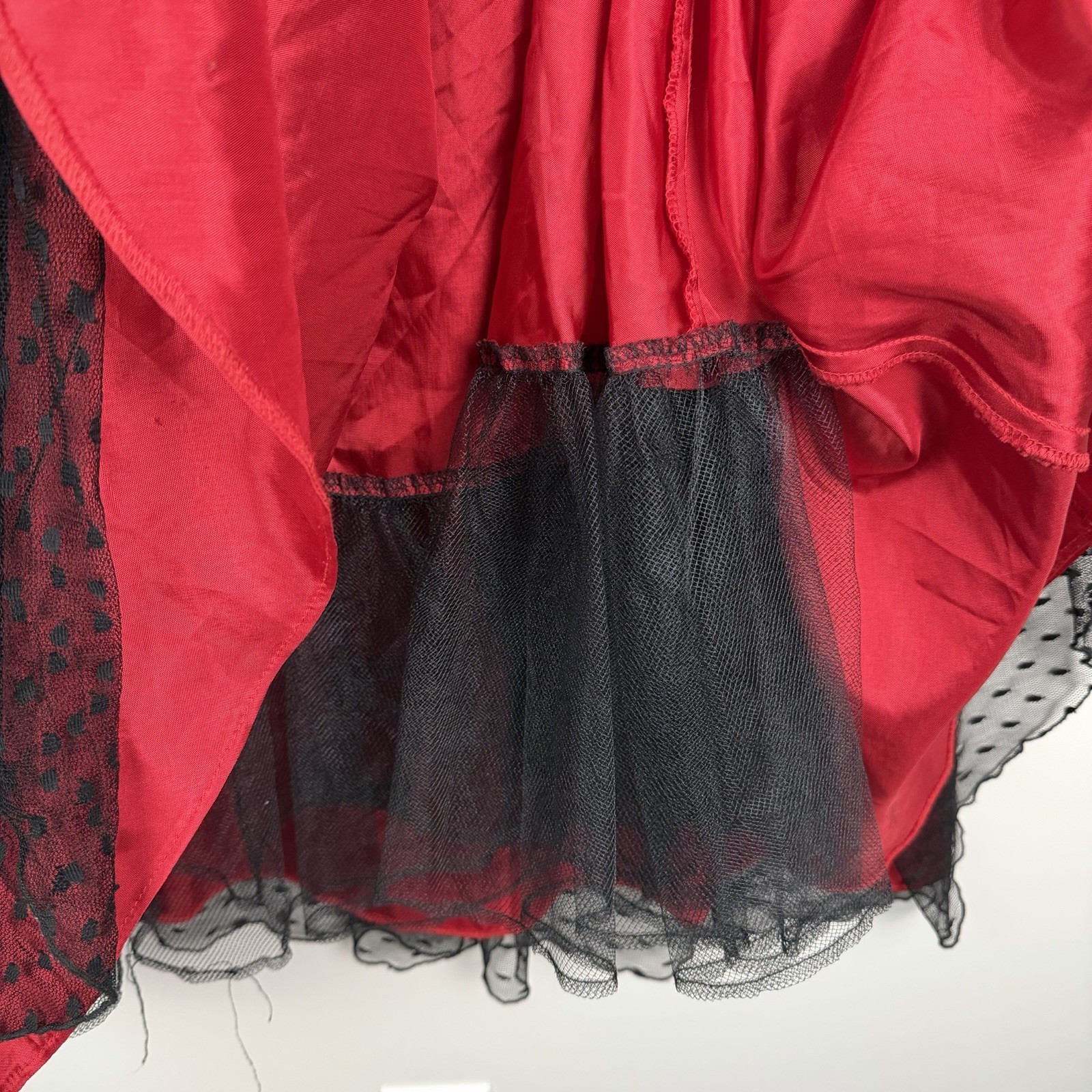 Vintage Scott McClintock Strapless Gown Size 12 Red Black Romantic Whimsigoth