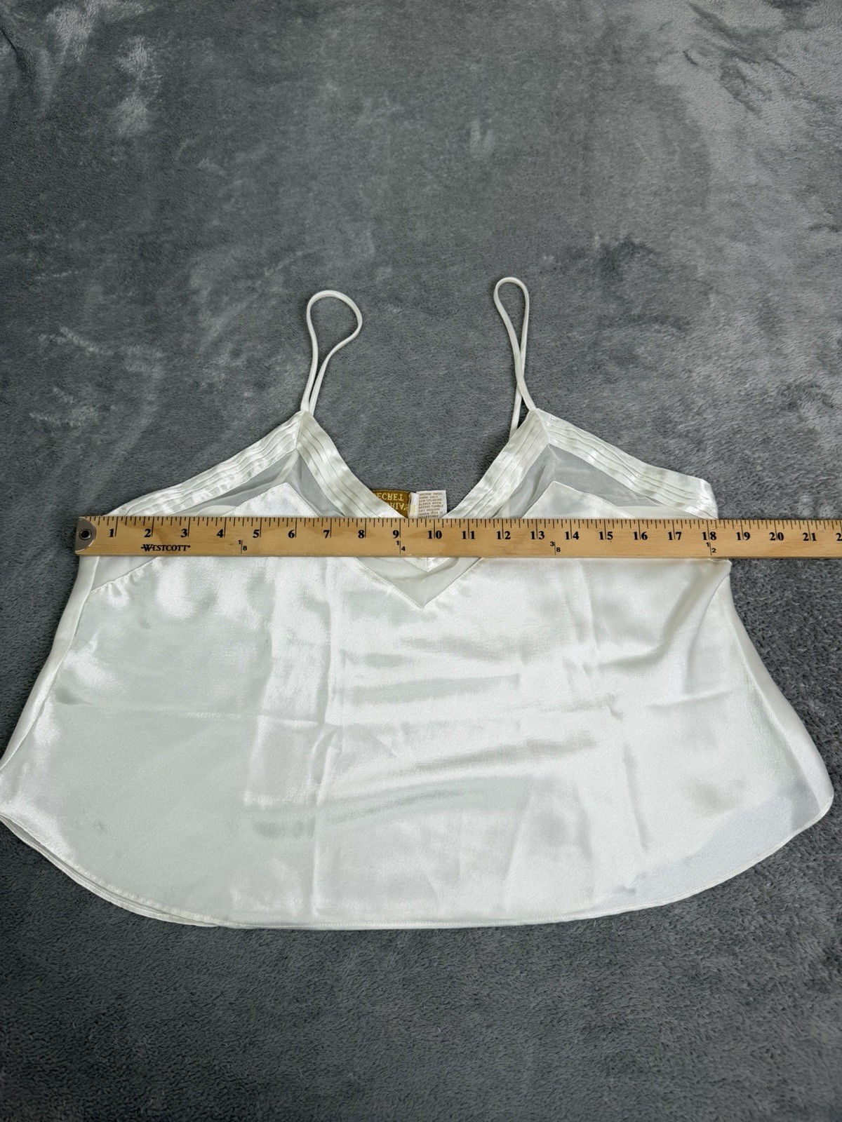 Vintage Victoria’s Secret Gold Label Satin Cami Tank Women’s Size Large White