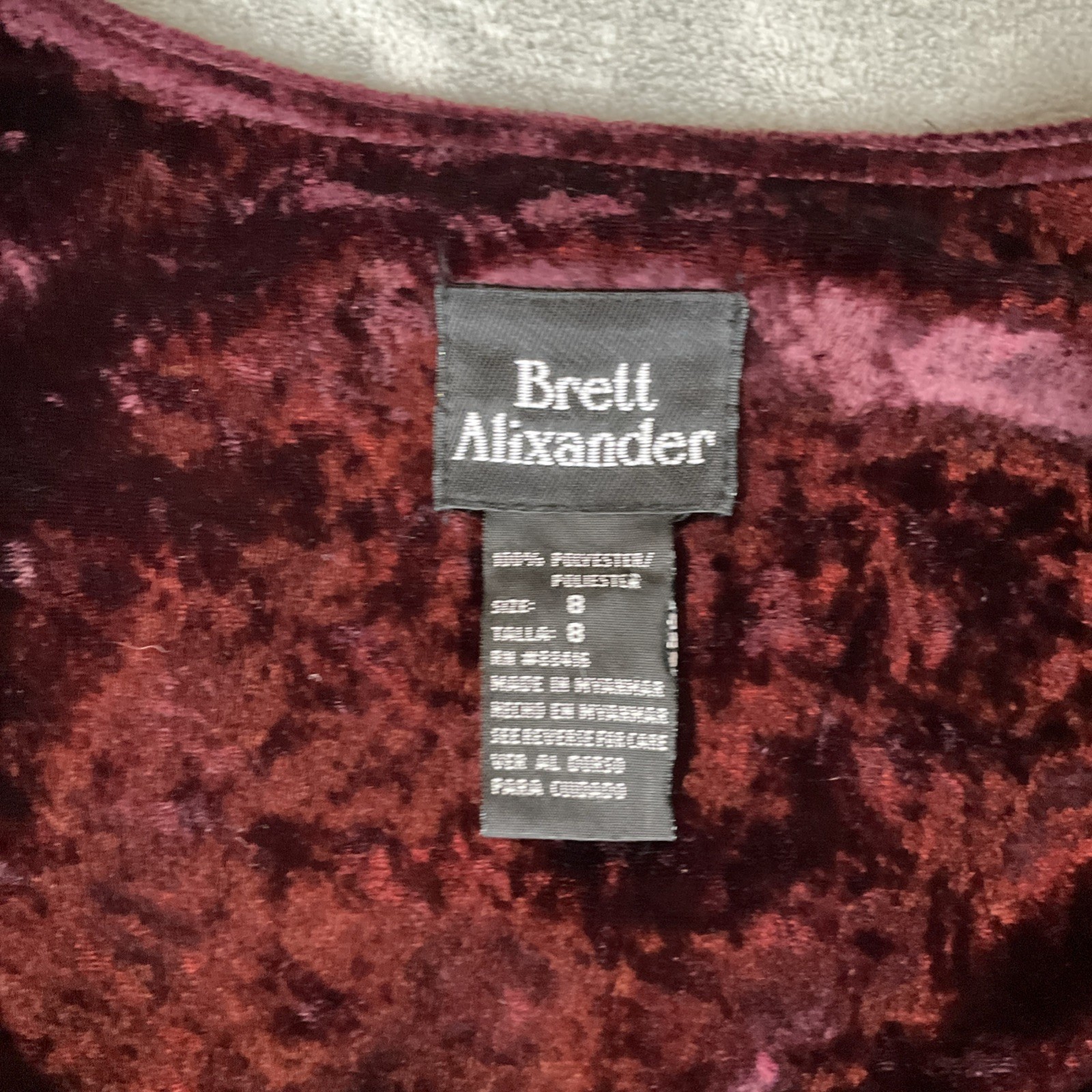 Vintage Brett Alixander Crushed Velvet Maxi Dress Grunge Whimsigoth 8