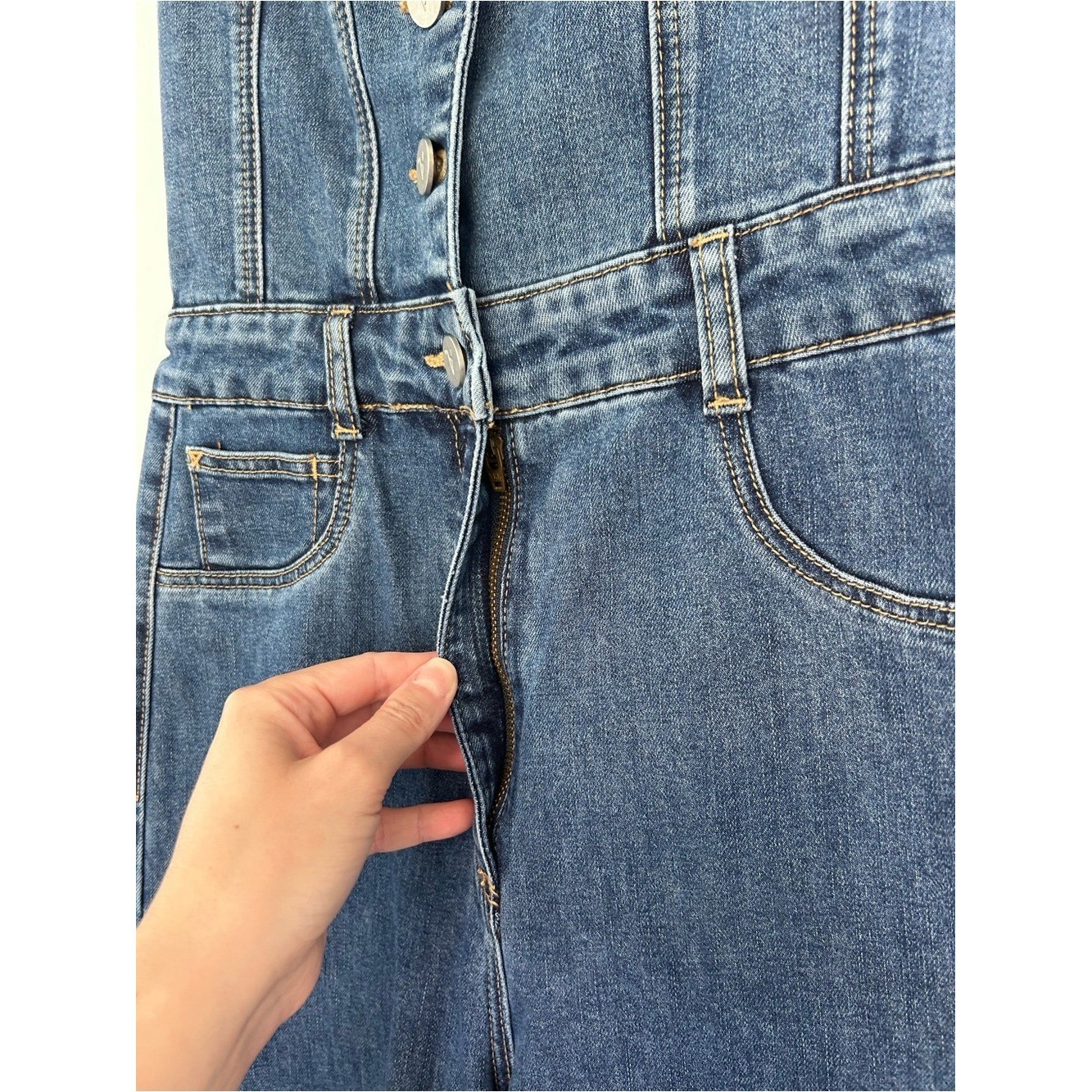 Revolve Abrand Viva Denim Jumpsuit – Estelle – Size Small