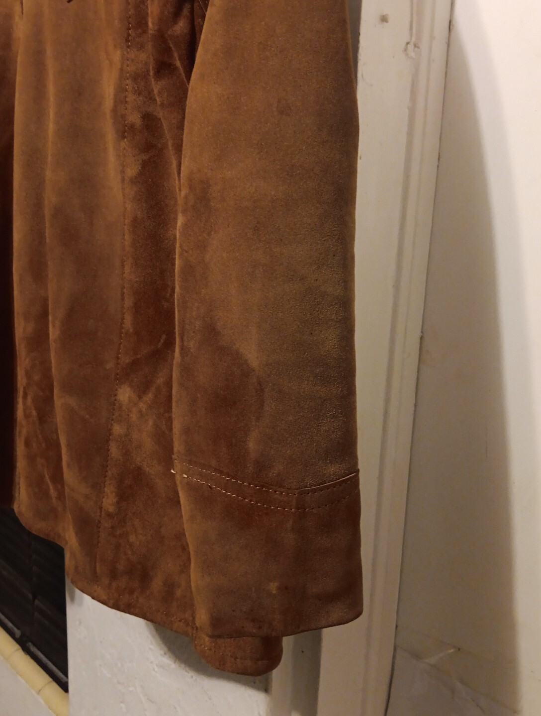 Simco Coat Suede Leather Vtg 60s 70s Western Trucker Jacket Fur Sherpa Womans 14