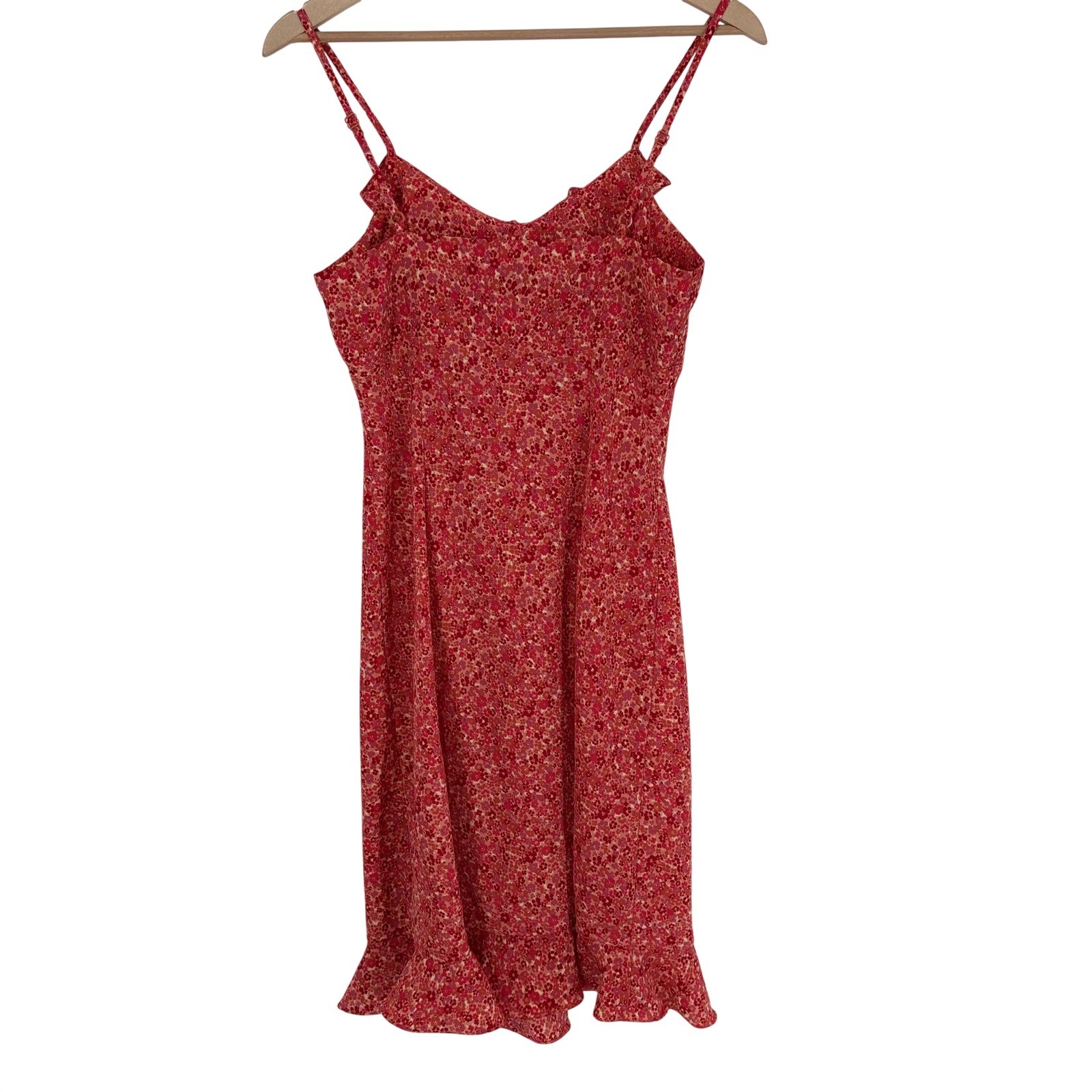 Y2K Jodi Michaels Vintage Red Floral Babydoll Midi Dress Size 7/8 Ruffle Fairy