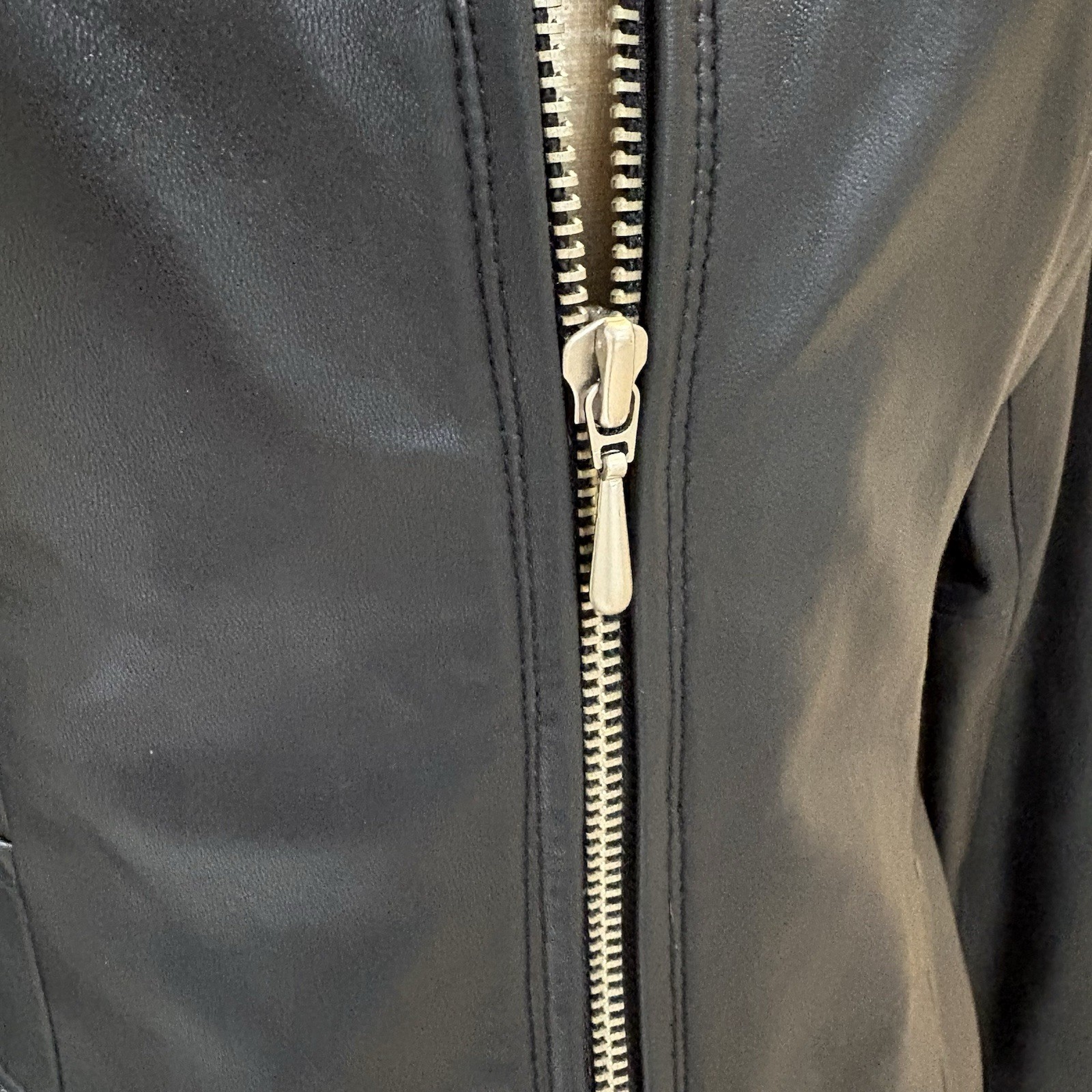 Vintage BP Black Lambskin Leather Jacket Zip Fitted Y2K Women S