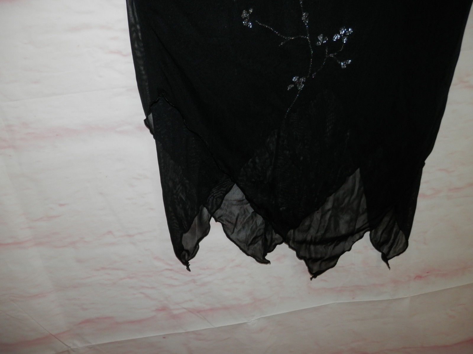 Vtg Byer Too Cali 90s Handkerchief Lined Witchy Floral Glitter USA Dress 5006