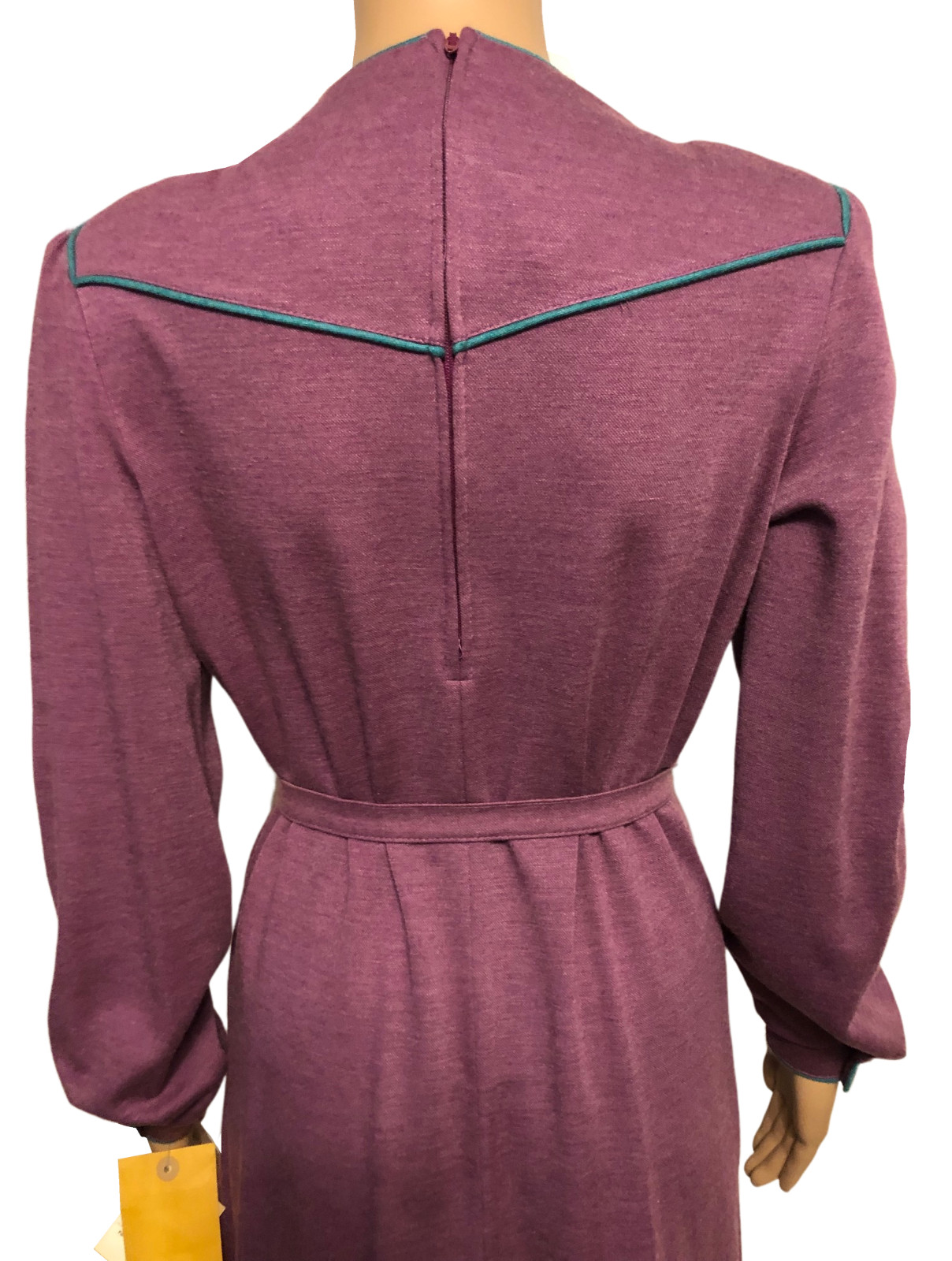 vtg BUTTE 70s 80s Wool Blend Dress Sz 12 Magenta Removable Belt NWT Deadstock
