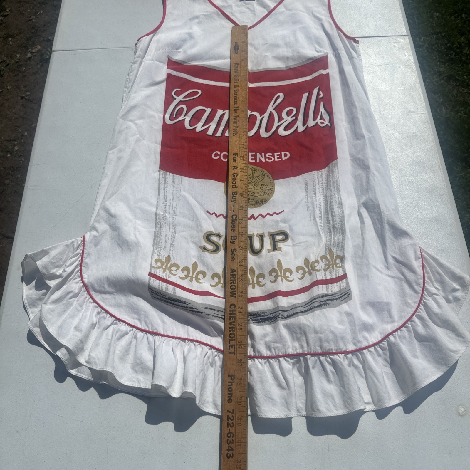 VTG 1960s Jeri Morton Campbell’s Soup Smock Dress Hostess Apron Pop Art Rare USA