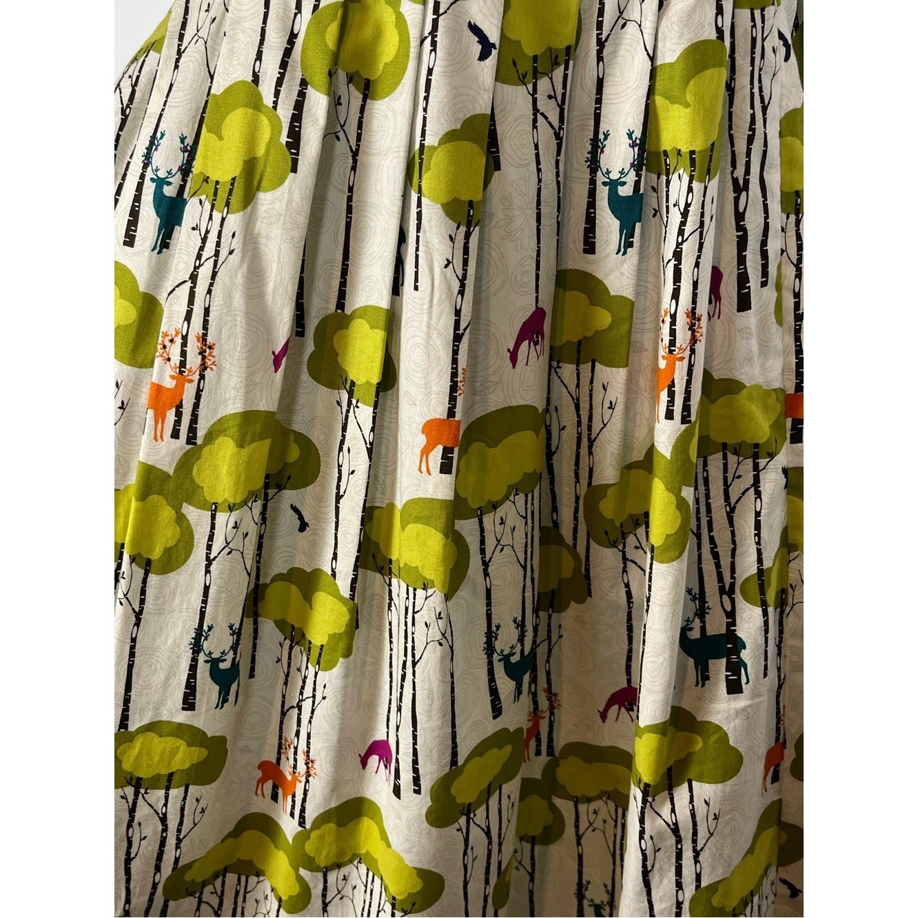 Beebop & Wally Nyc Gladys Cotton Dress Blue Deer” Print Size Small NWOT