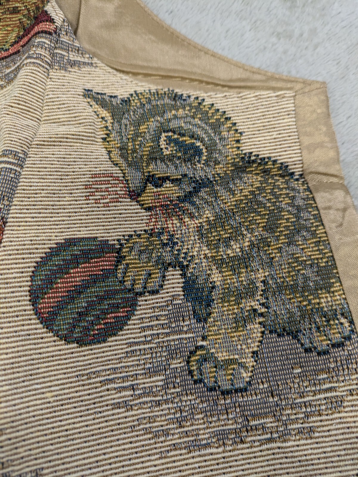 Vintage Nadia Embroidered KITTY CATS Tapestry Women’s LG Grandmacore Vest NEW