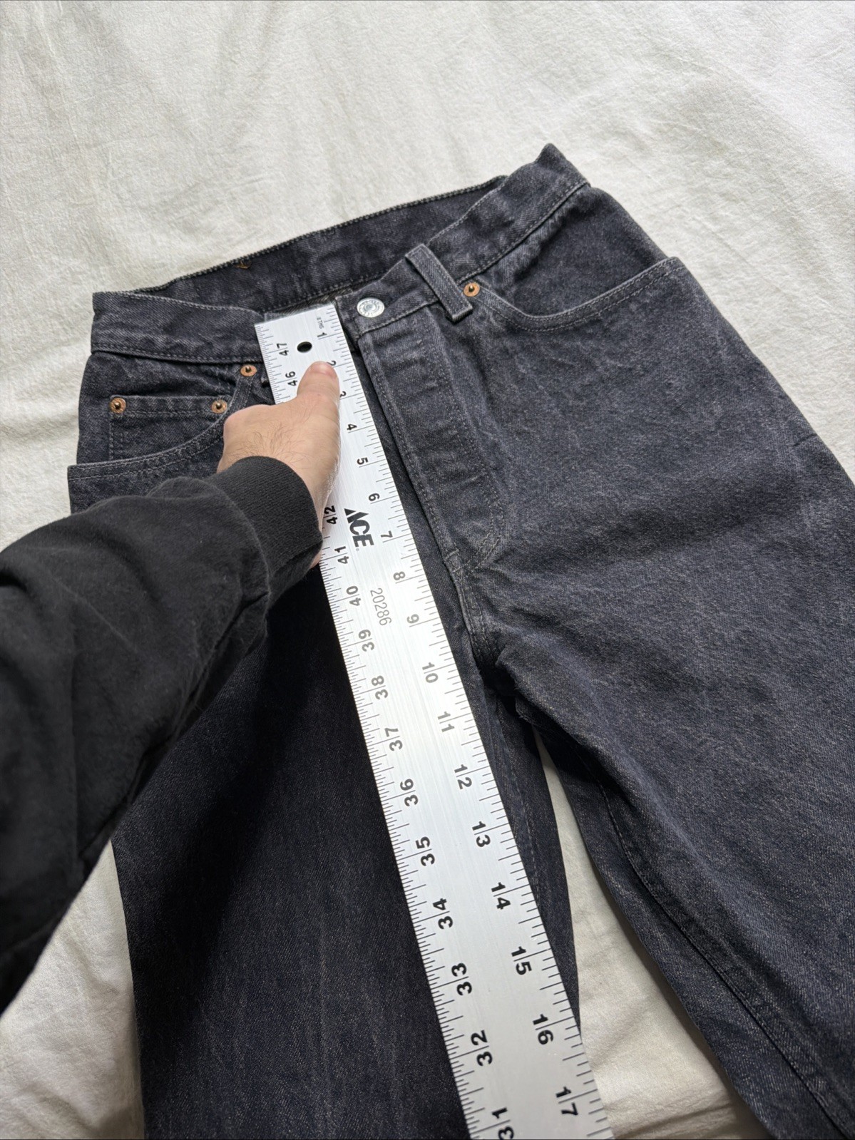Vintage 70s Levis 26501 Jeans Denim Women Straight Black 24X32