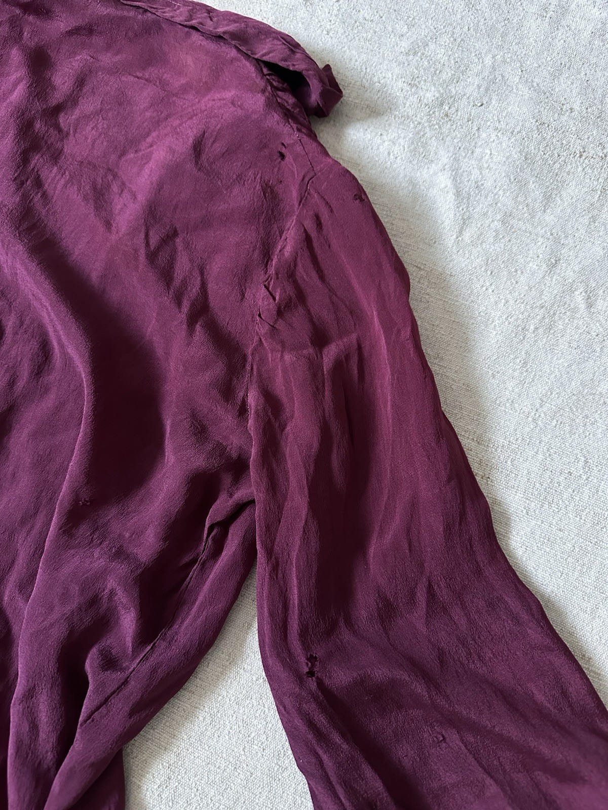 1920s Antique Pink Burgundy Silk Flapper Dress As Is Women’s Small