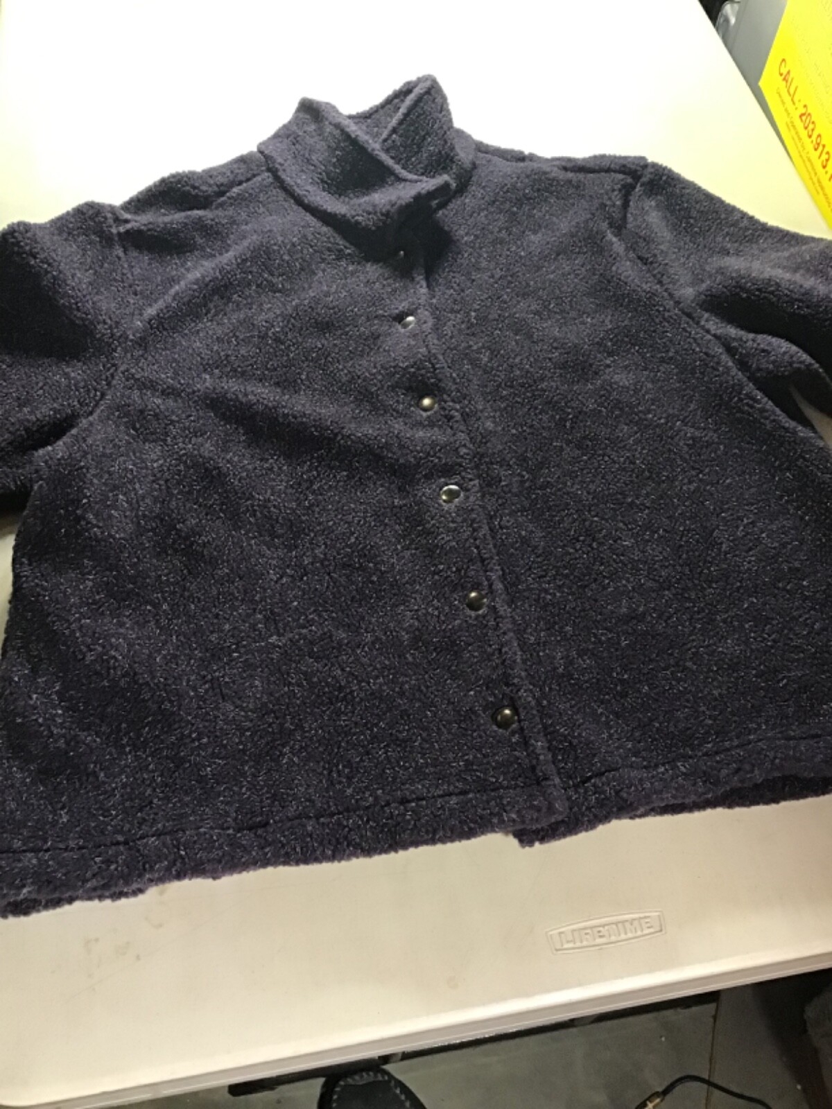 Vintage Real Comforts Button Up Fleece Womens XL 1990s Black
