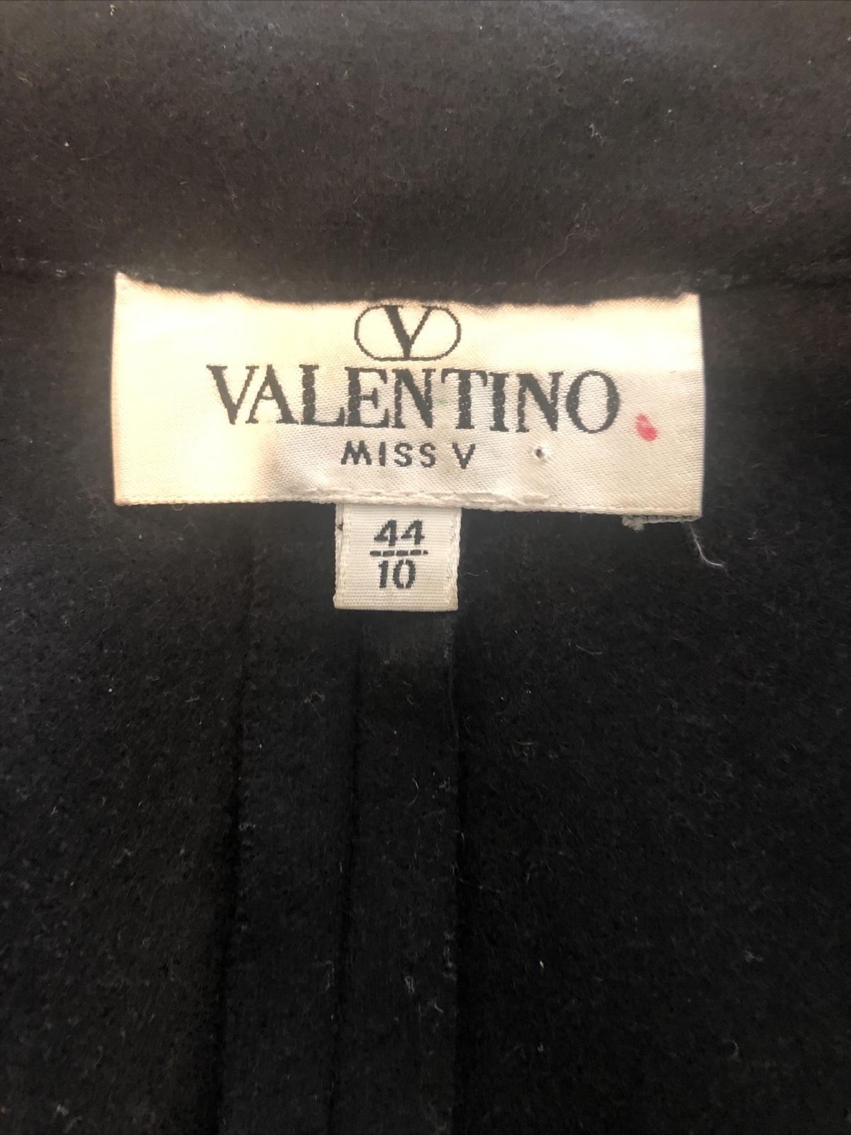Valentino Miss V Vintage 80s Black Wool Felt Wrap Fringed Beaded Coat size 44 10
