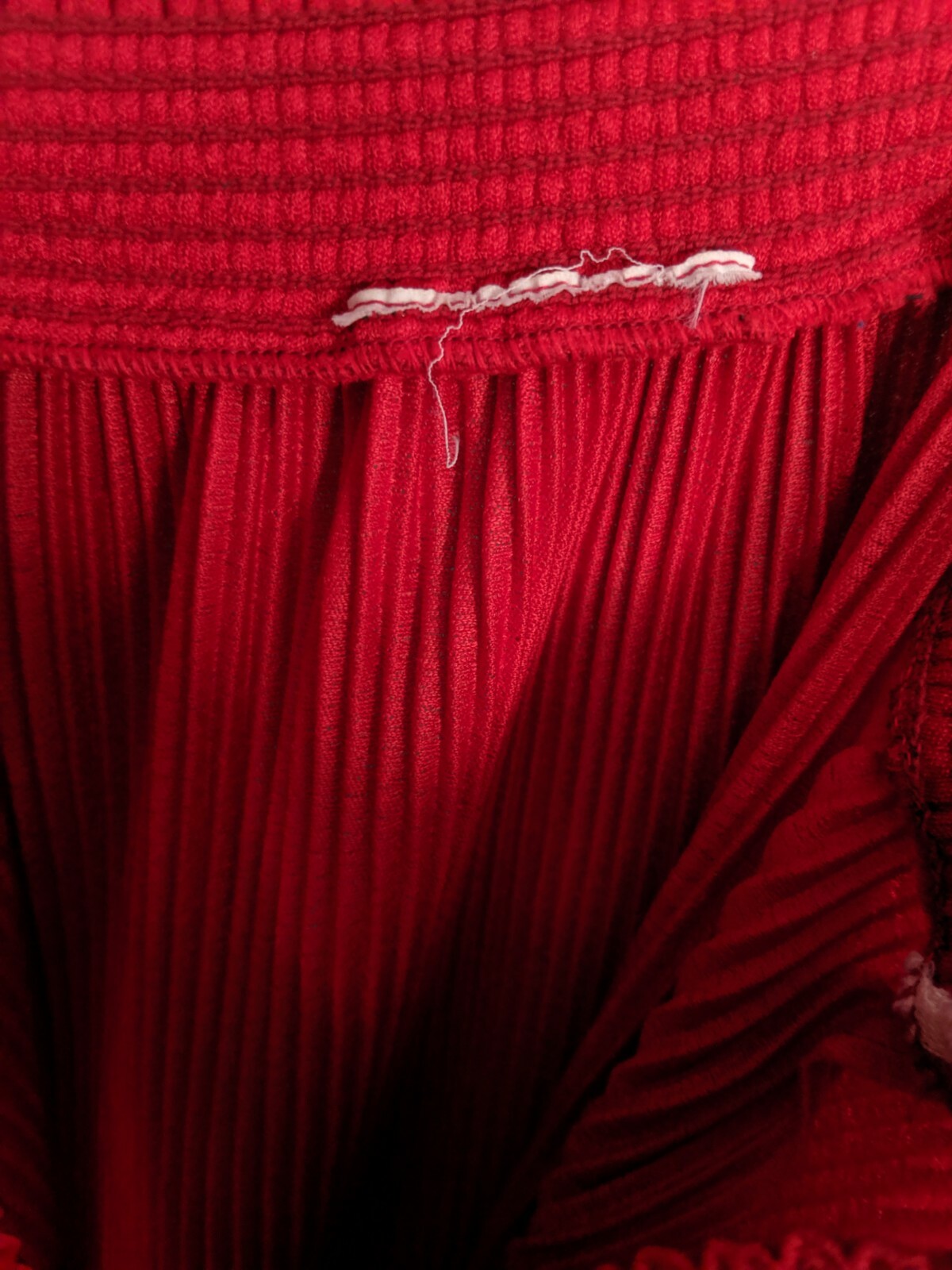 Vintage Three Flaggs Accordian Pleat Red Blouse Skirt Set Stunning Edith Flagg M