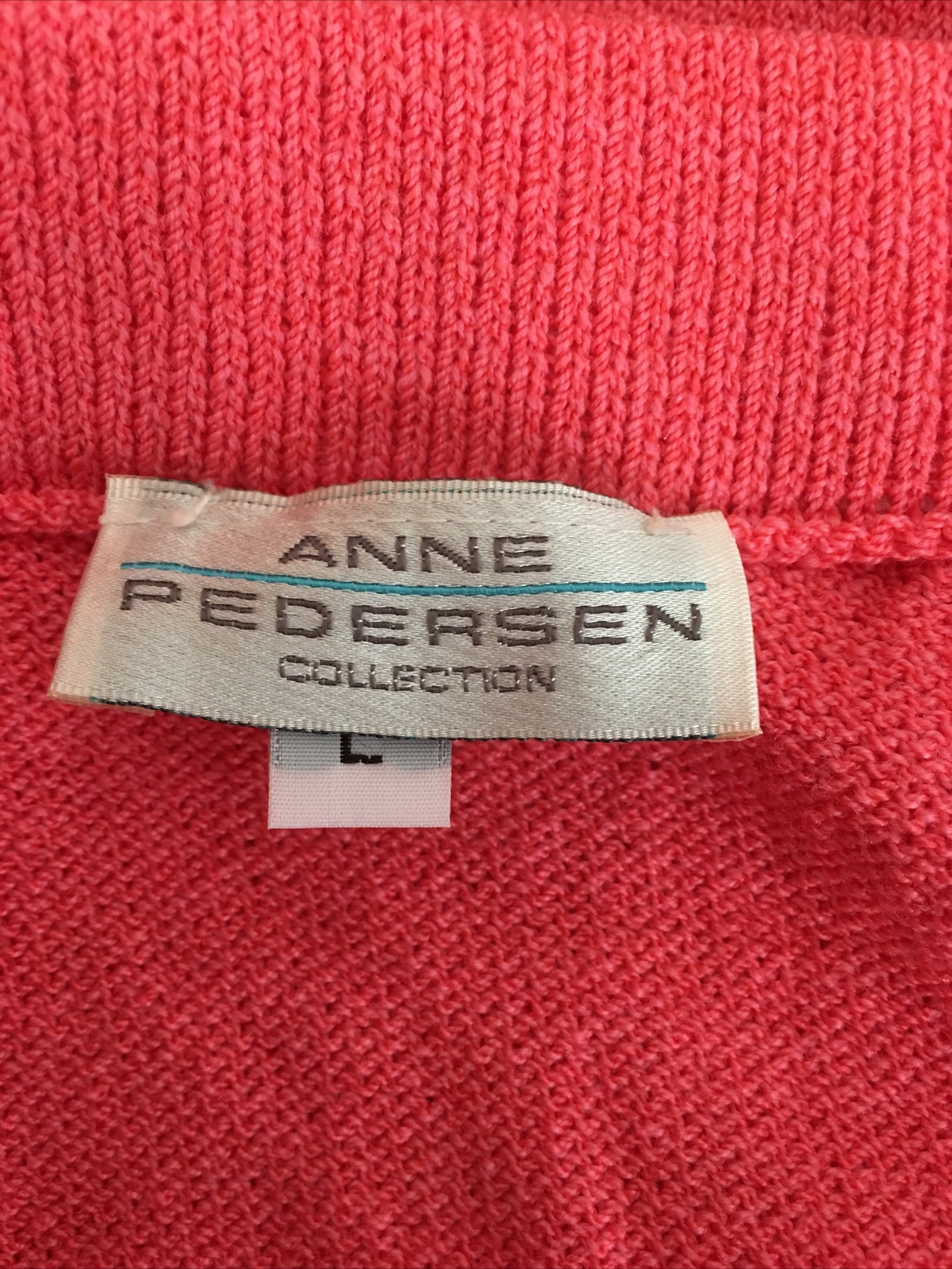 Women’s Sz L ANNE PEDERSEN Pink Knit Wool/Rayon Elastic Waist Pencil Skirt