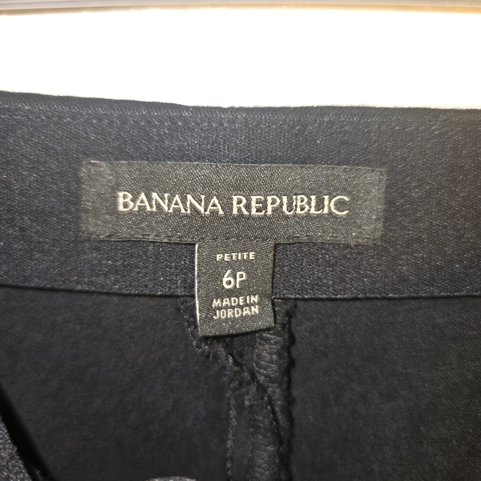 Banana Republic Sloan Skinny Pants Black Side Zip Ankle Zip Petite 6P 1186