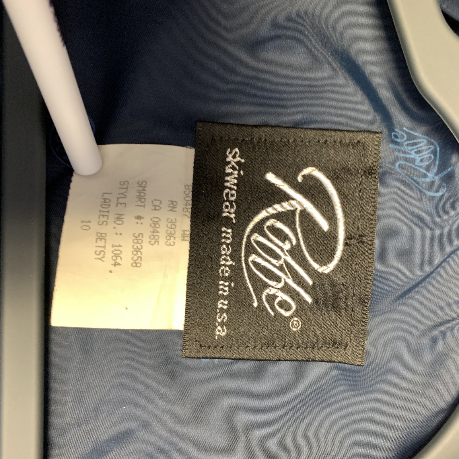Vtg 80s Robbe Ski Wear Jacket Winter Blue with Stripes Ladies Betsy Size 10 Rare