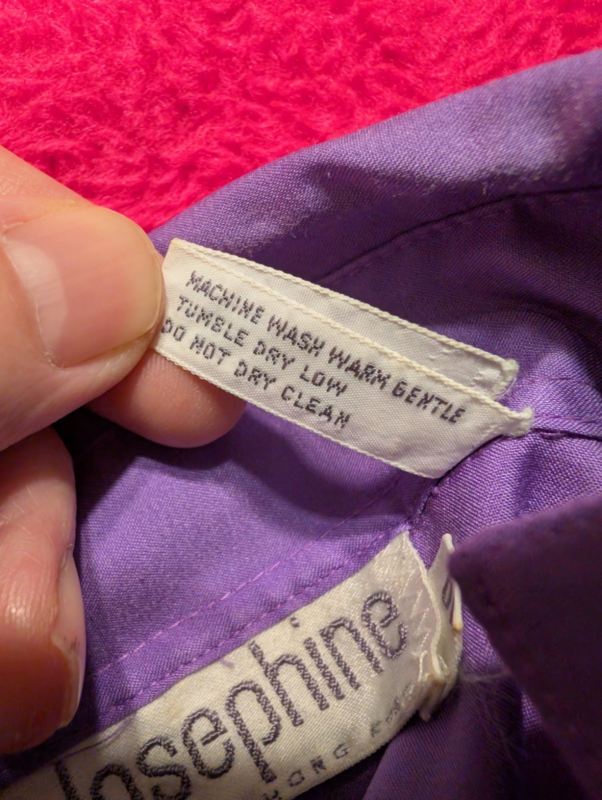 Josephine Vintage 80s Purple Pleated Blouse 10 Button Down Secretary Top Size 10