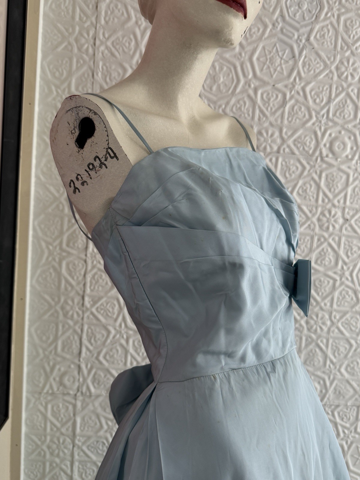 vintage 1950s gown baby blue taffeta bridesmaid prom small xs prom dress bridal