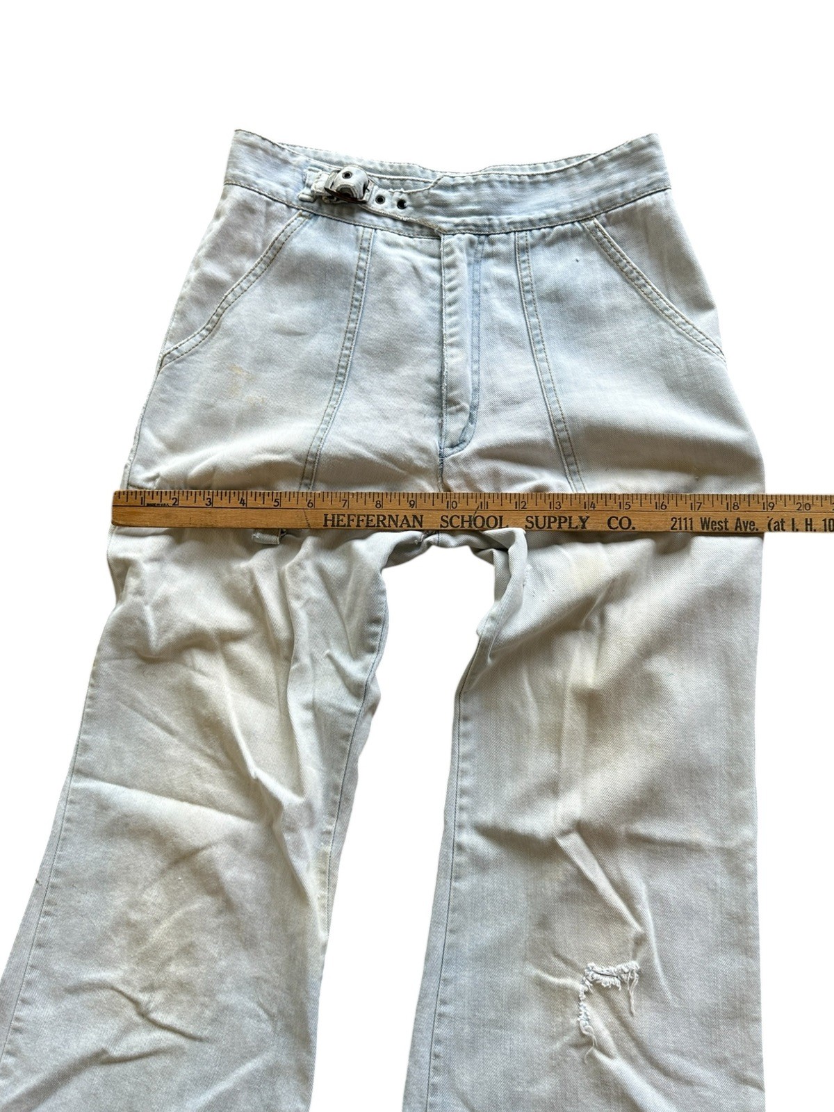 1970s Faded Glory Light Wash Bell Bottoms as is 28×29