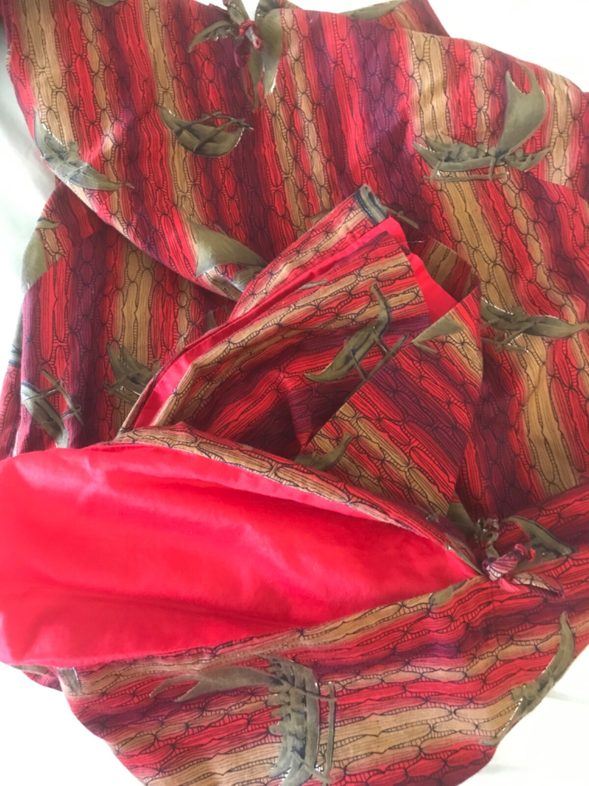 Vtg 60s Hookano Hawaiian shift dress tiki luau Hawaii side pleats bows s-m
