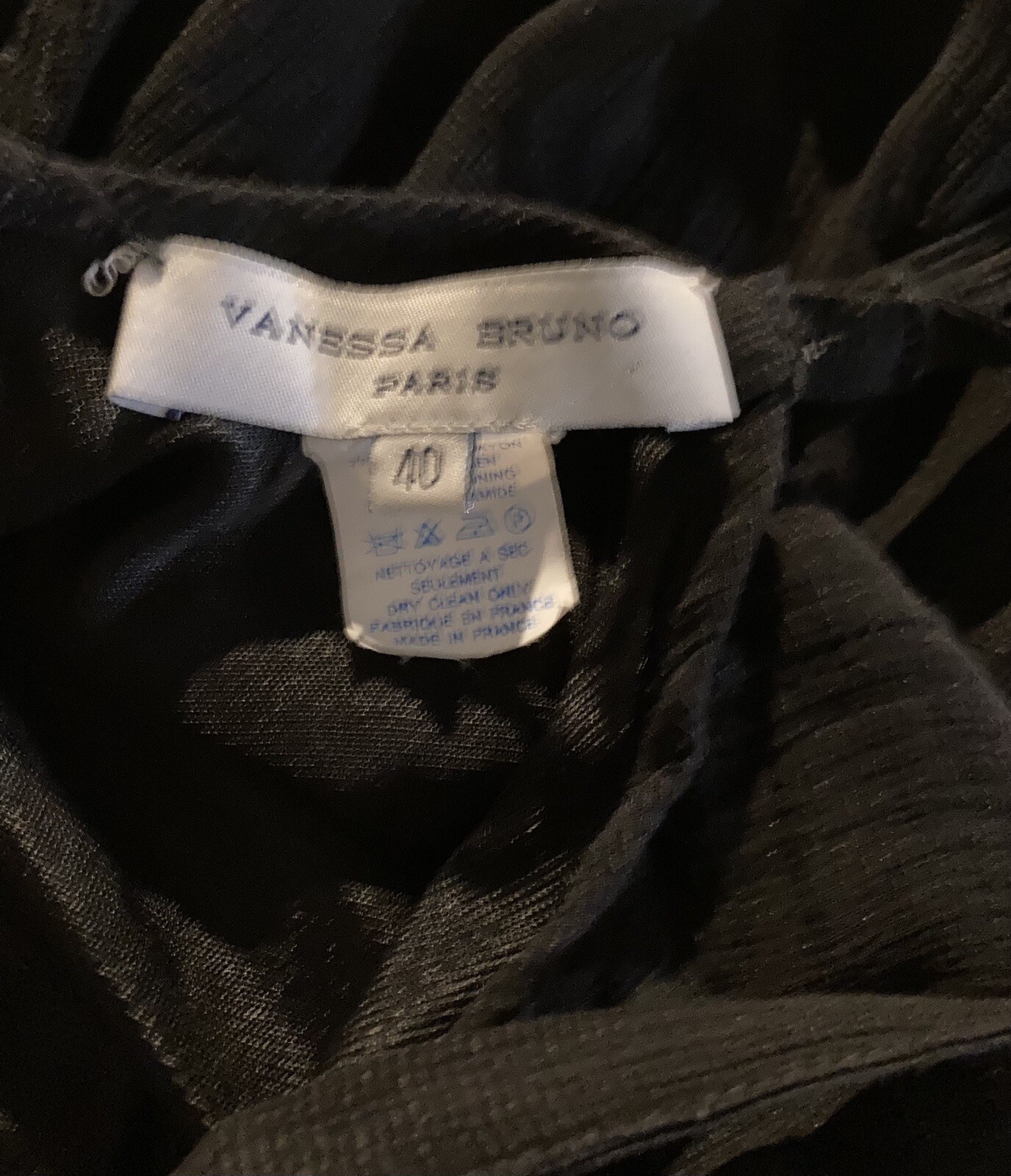 Vanessa Bruno Paris Vintage Long Black Slip Dress Sz 40/8 Super-low back!