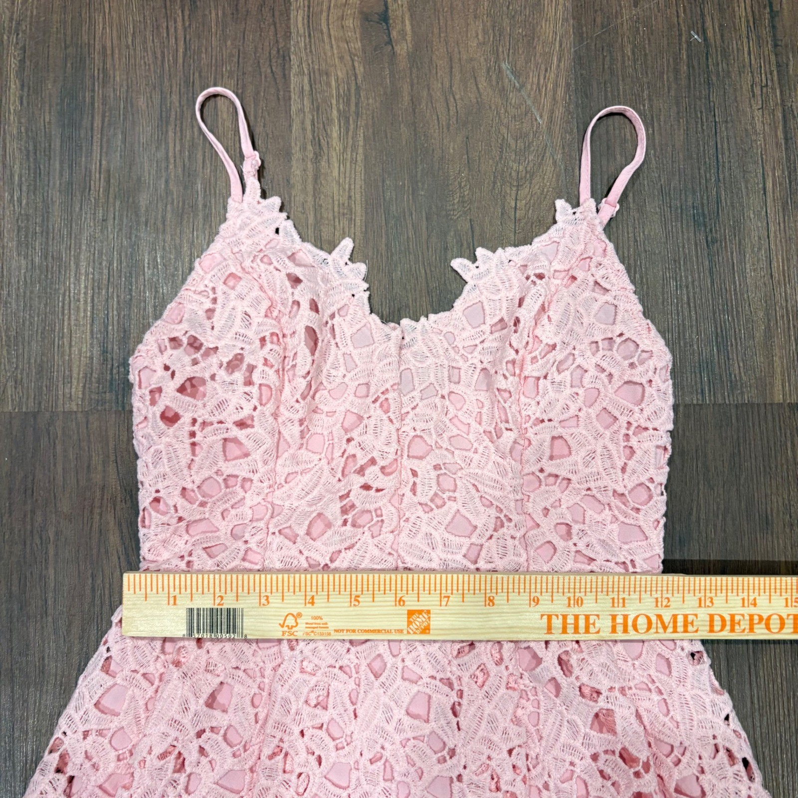Autumn Wedding Guest Dress Lace Midi Fit Flare Cami Blush Pink ASTR the Label Sm