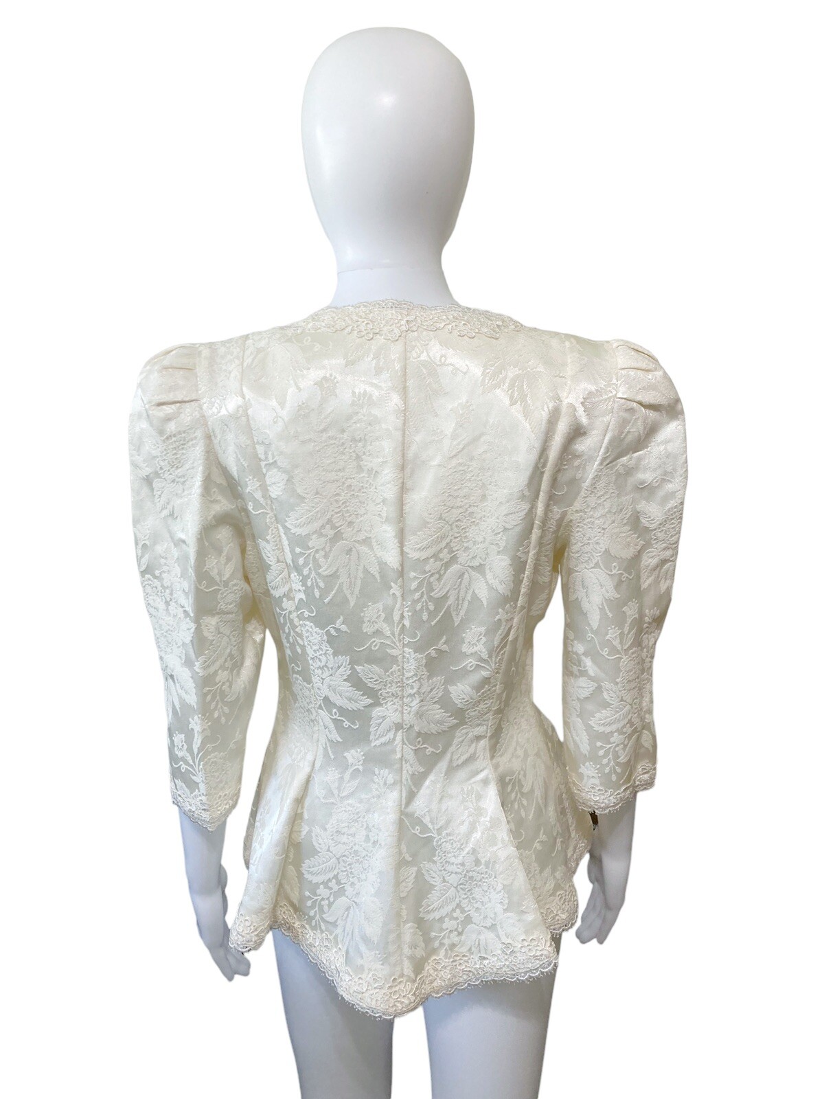 Vintage Cachet By Bari Protas 80s Victorian Tapestry Puff Sleeve Bridal Jacket