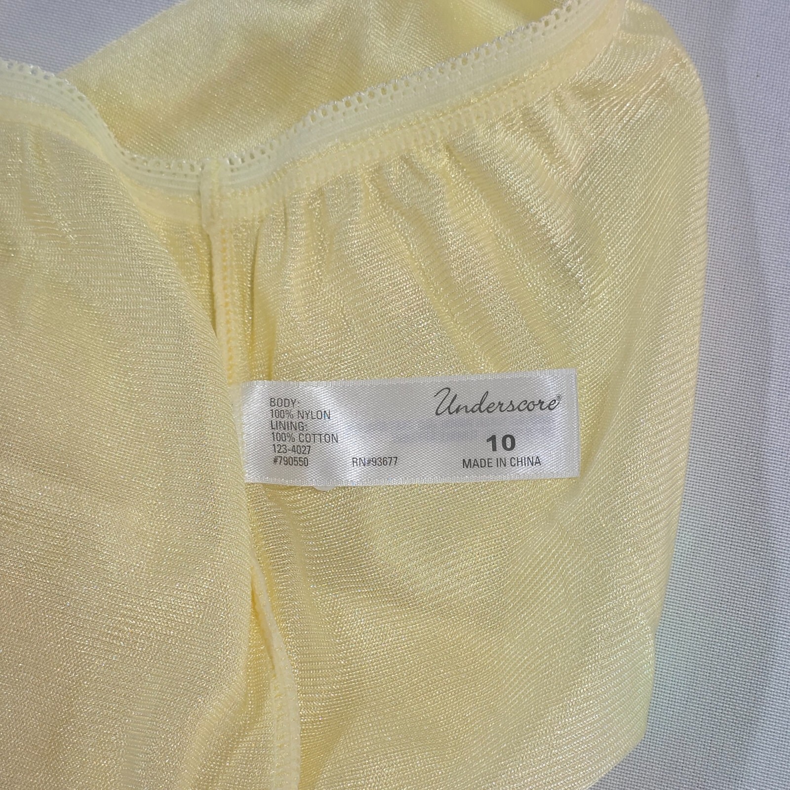 Underscore Granny Panty Shiny Nylon 10/3XL Yellow Mushroom Gusset Sissy