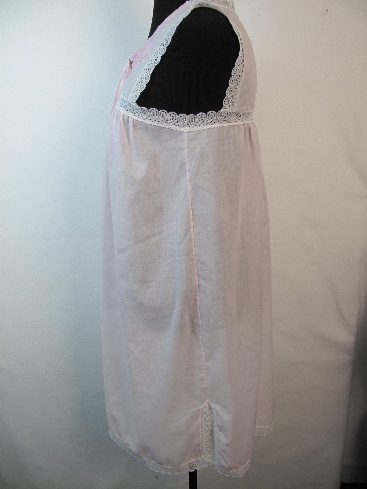 Vintage Evensong Made in USA 2pc Pink Nightgown Sleepwear Size S