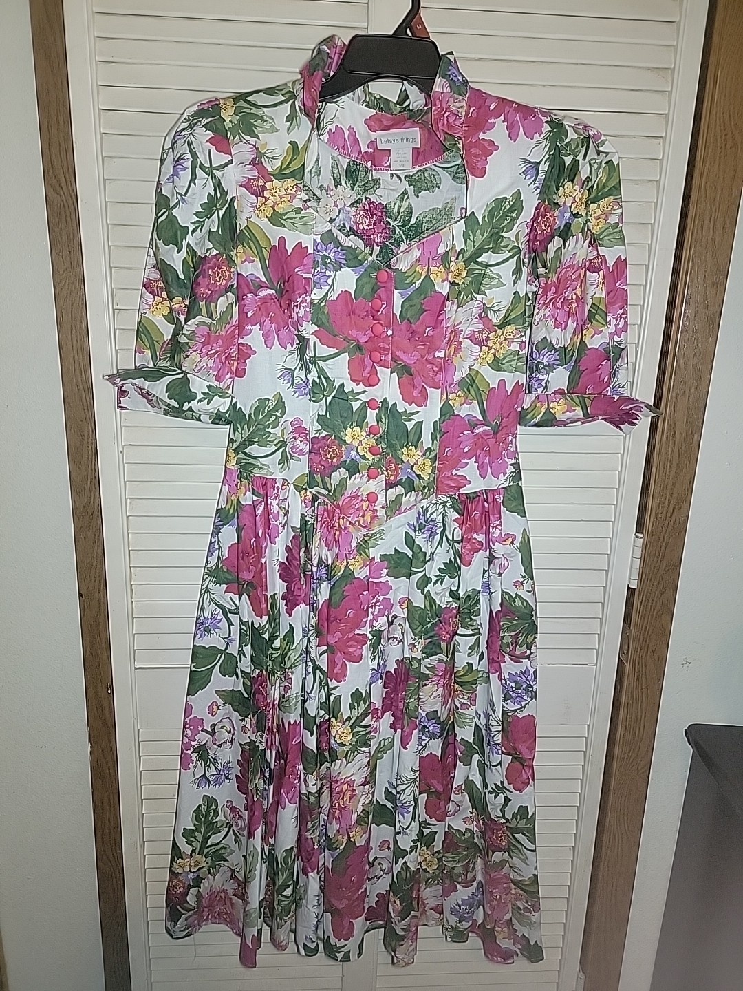 Vintage 80’s Betsey’s Things Summer Party Floral Cottagecore Dress Midi
