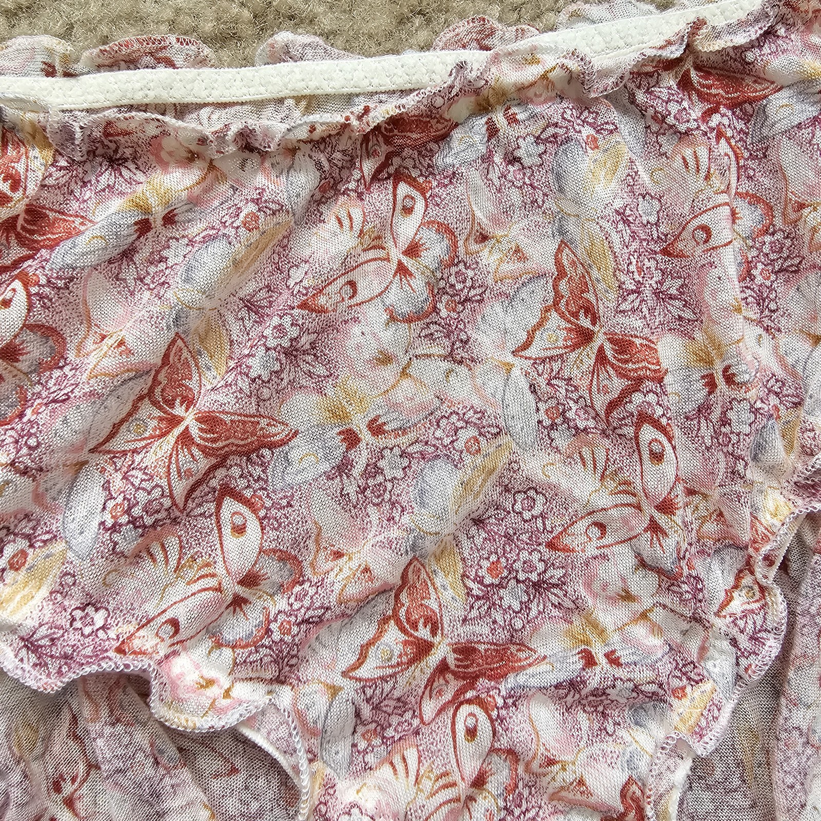 Victorias Secret 2009 y2k shirred butterfly bikini sheer modal size large