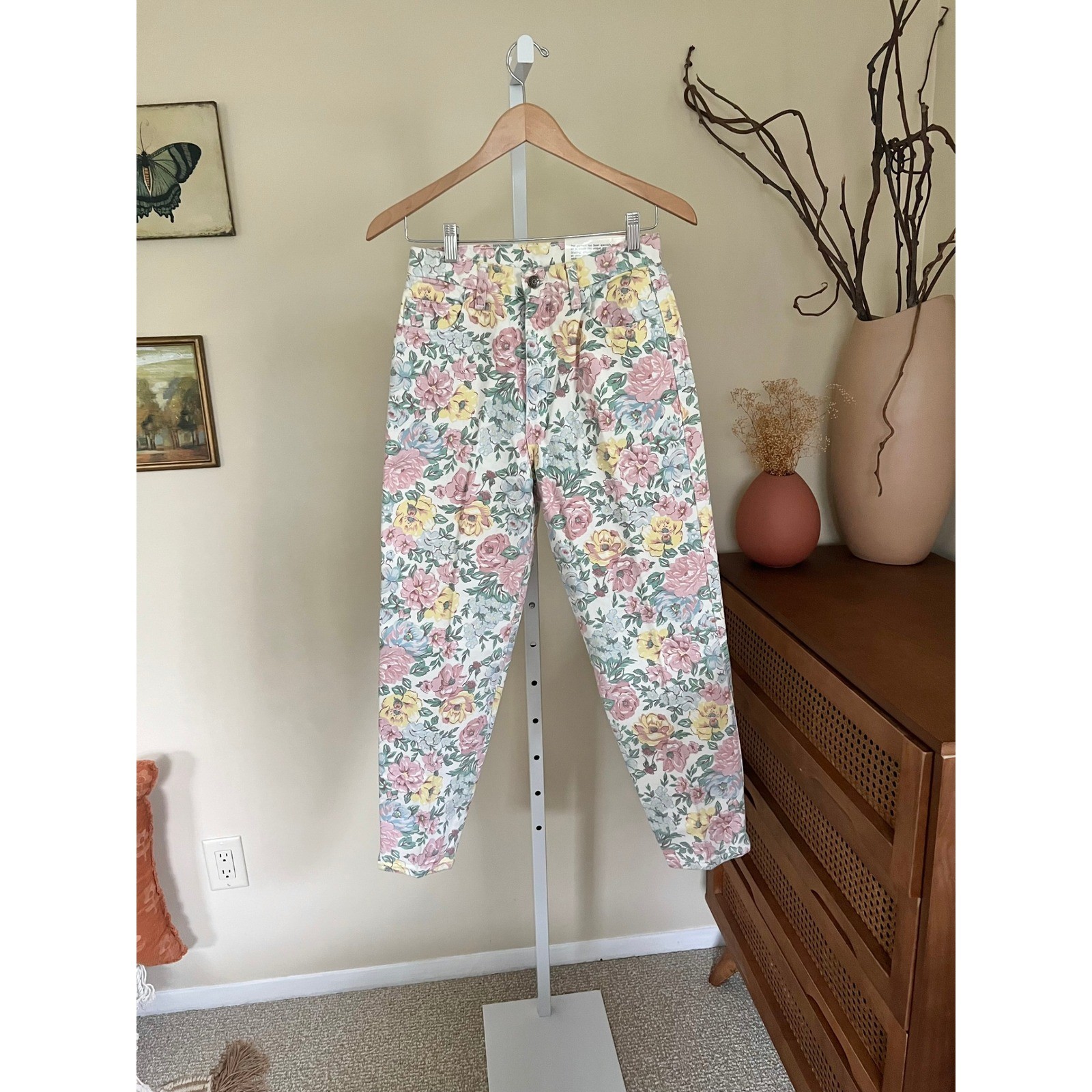 Vintage Deadstock Zena Floral Denim Mom Jeans