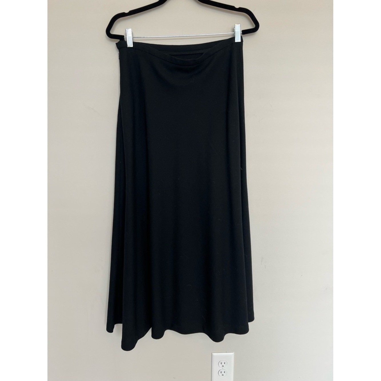 Rena Rowan for Saville Black A-Line Midi Skirt Vintage Size 14
