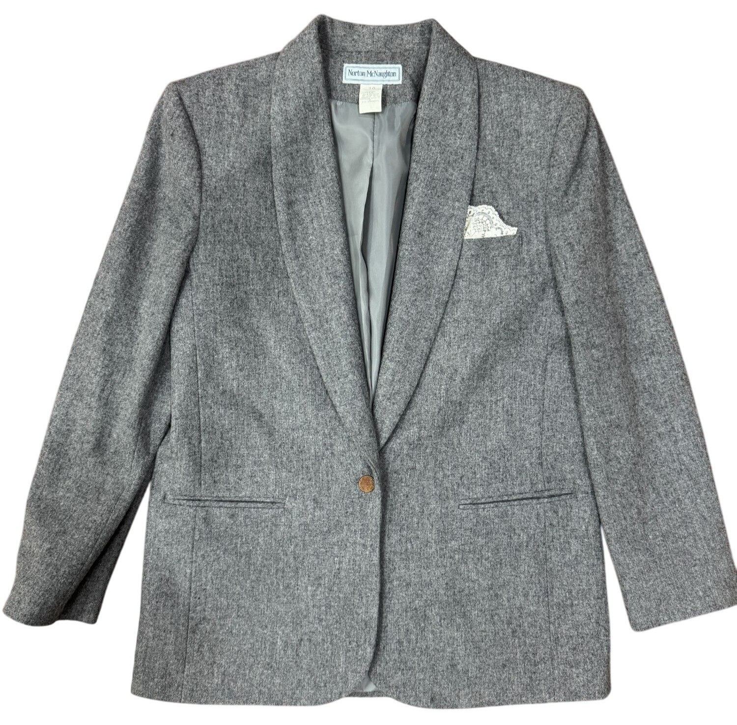 Vintage Norton McNaughton Womens 10 Gary 100% New Wool Winter Chic Blazer Jacket
