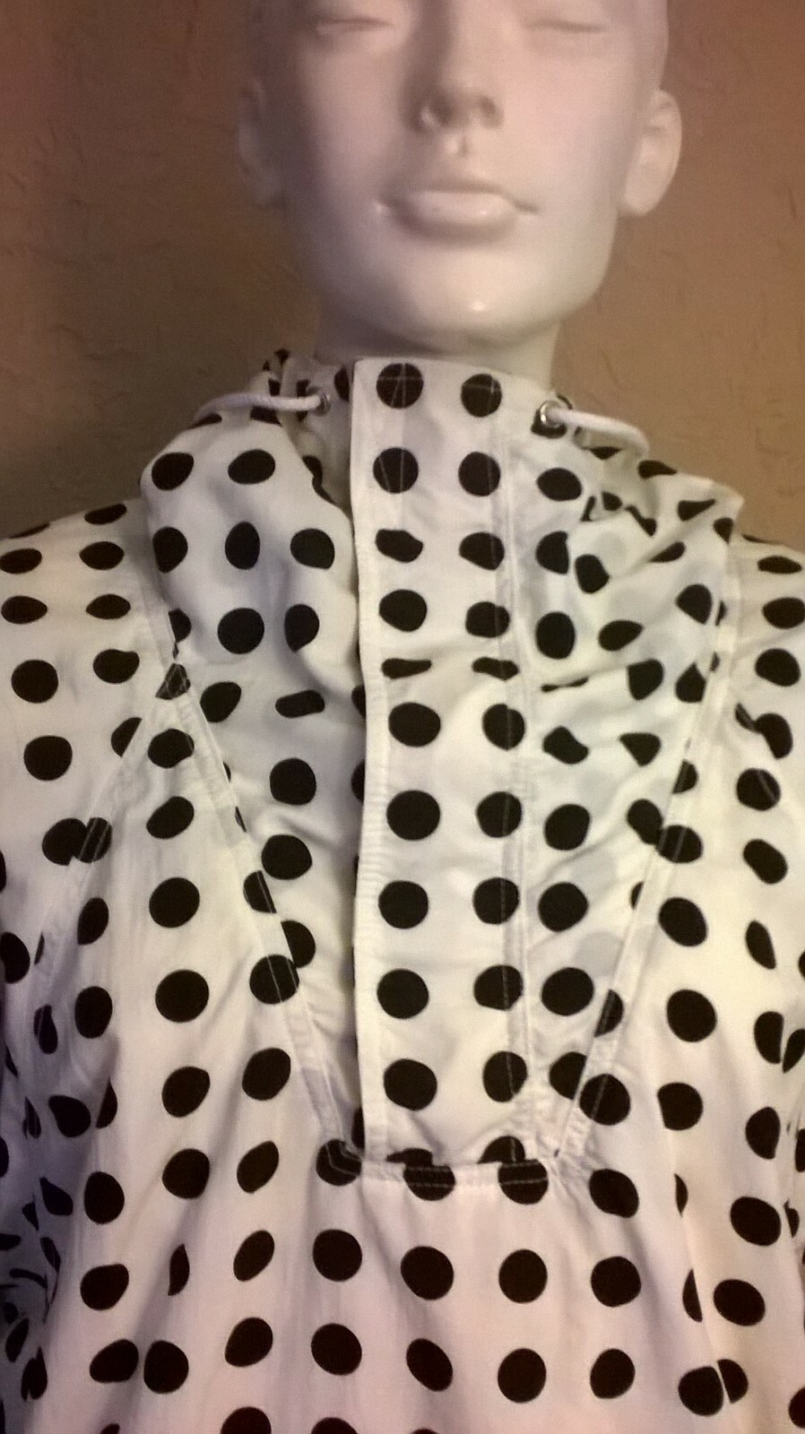 VTG 80’s „MIstal” Black & White Polka Dot Dolman Sleeve/Hooded Ski Jacket M