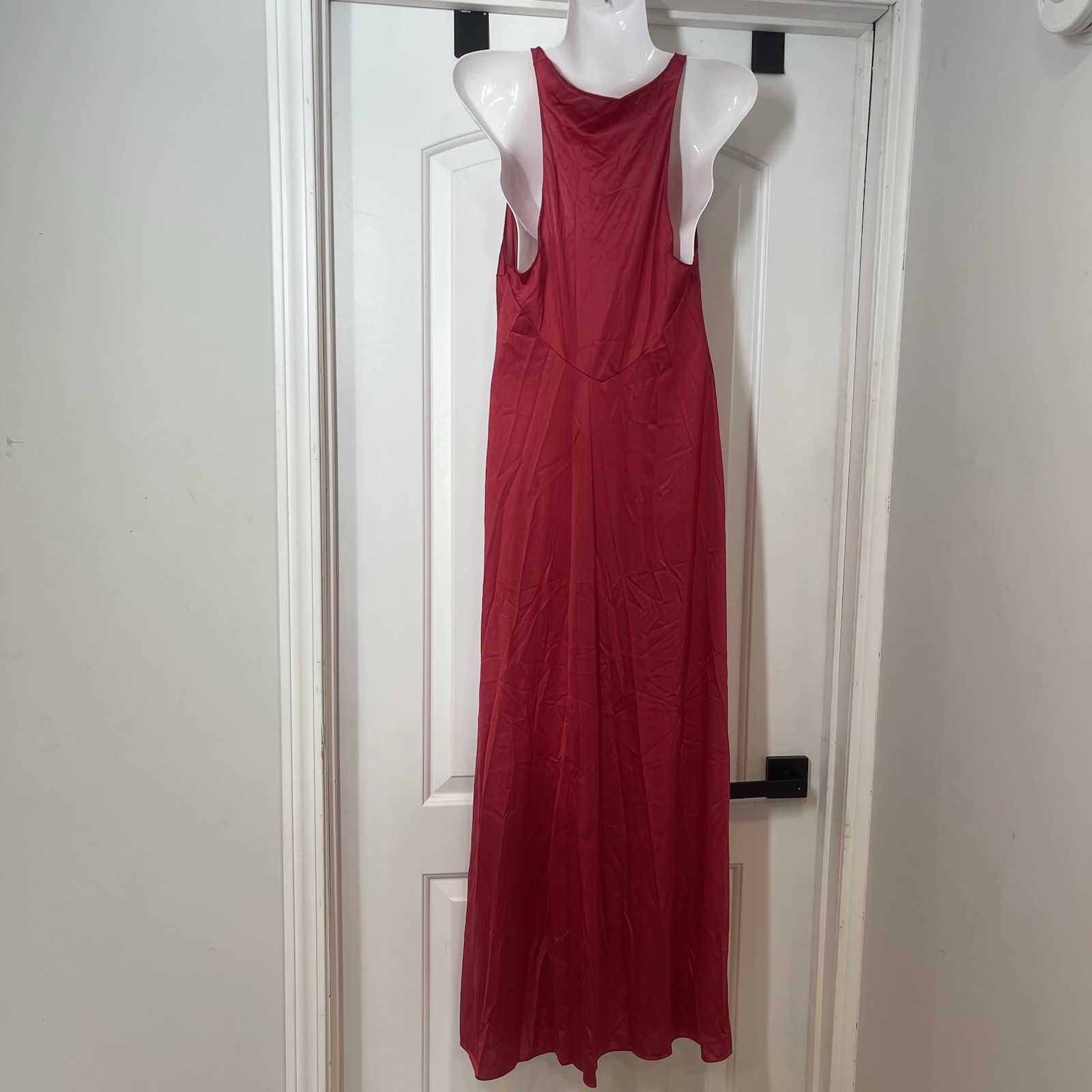 VTG Vanity Fair Negligee Maxi Night Gown Slip Dress Sz 36 Red Sexy Wrap Intimate