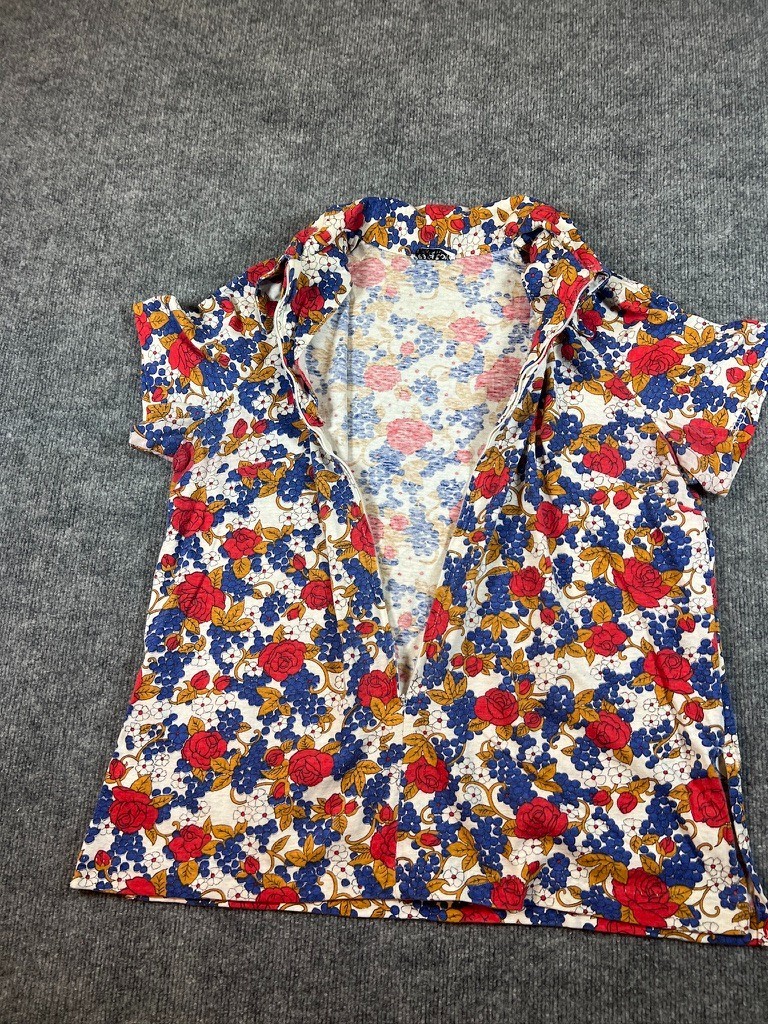 Vintage 70s Peggy Lou California Floral Print Top Button Up Blouse Women LG/XL?
