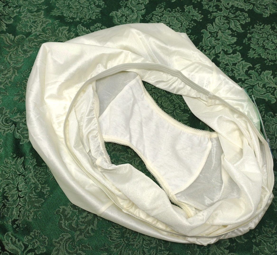 VTG NWT VANITY FAIR Granny Panties Brief Satiny Nylon Ivory Size 9 2XL NEW