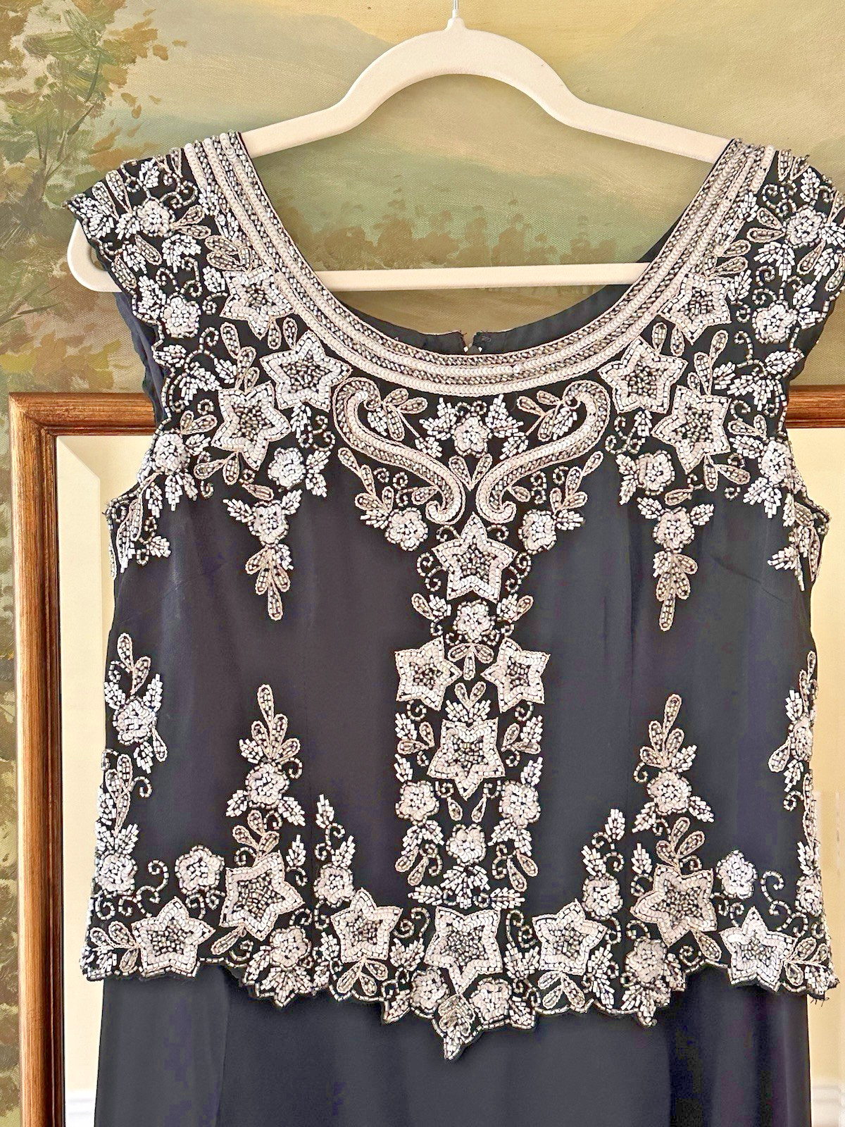 Vintage Y2K Fairycore Celestial Beaded Midi Dress Fairy Goth Gown Standout Glam