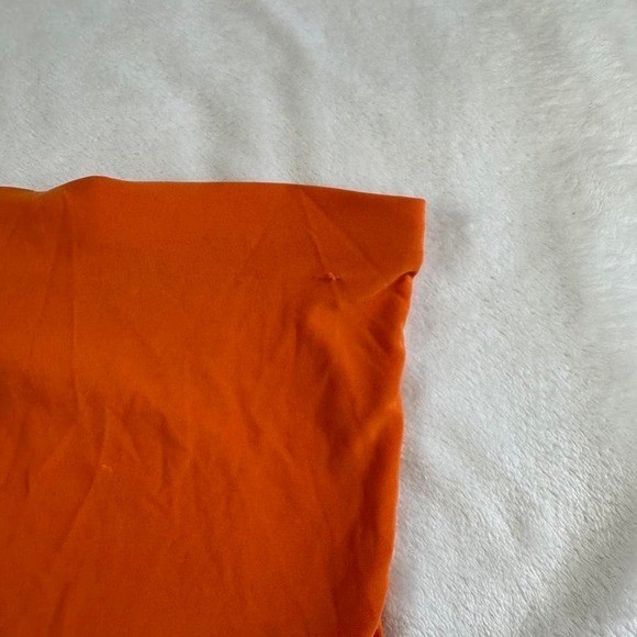 Bliss orange flowy asymmetrical tube top strapless dress Y2K vintage fairy boho