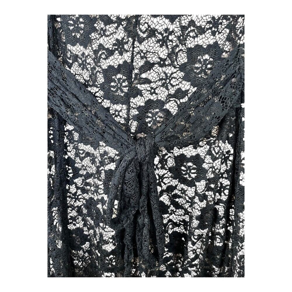 1940’s Studio Black Lace Art Deco Whimsygoth Fairy Goth Style Dress Size 20