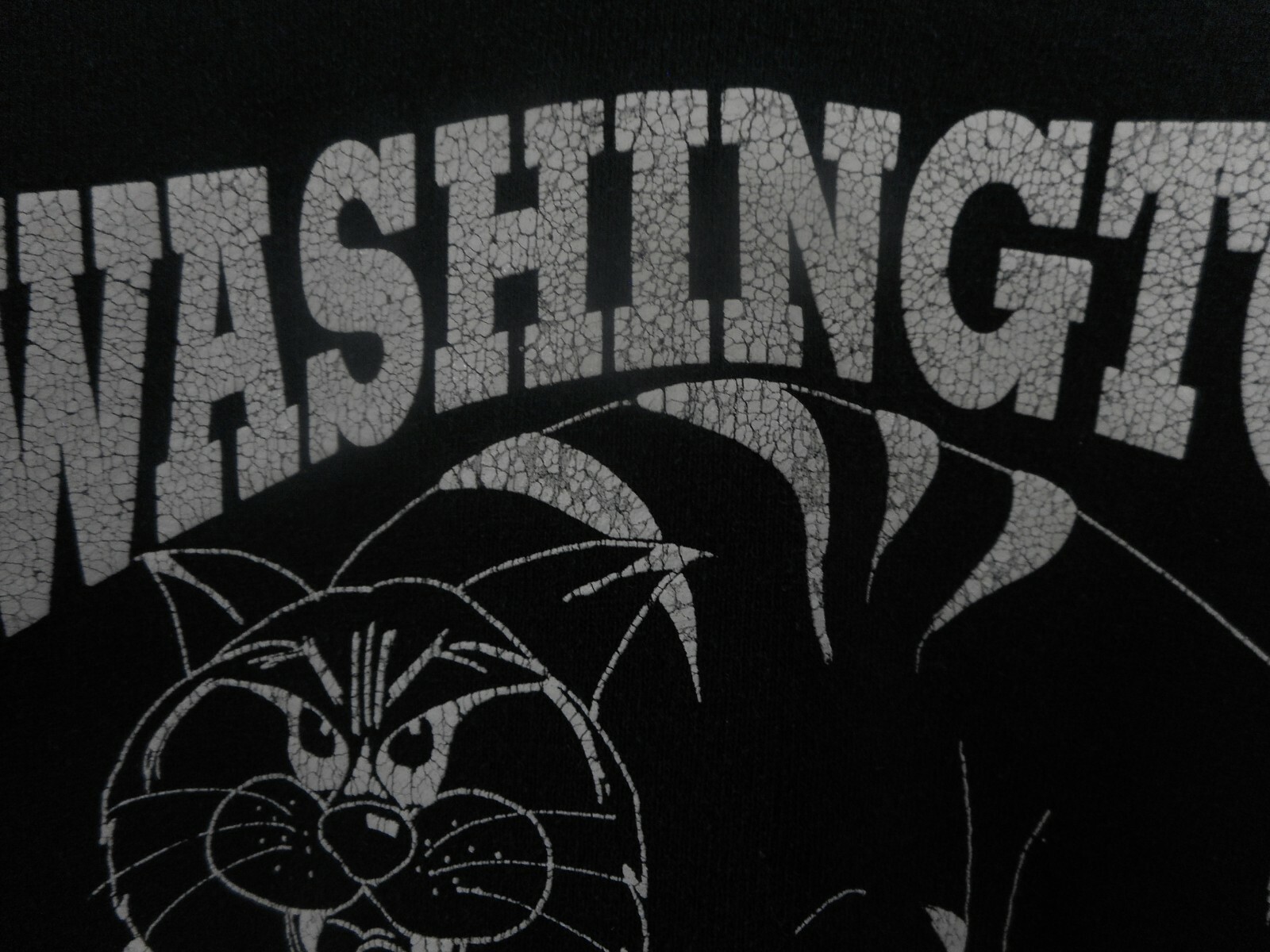 Vintage Jerzees Sweatshirt Washington Wildcats Cat Black Old School chest 42″