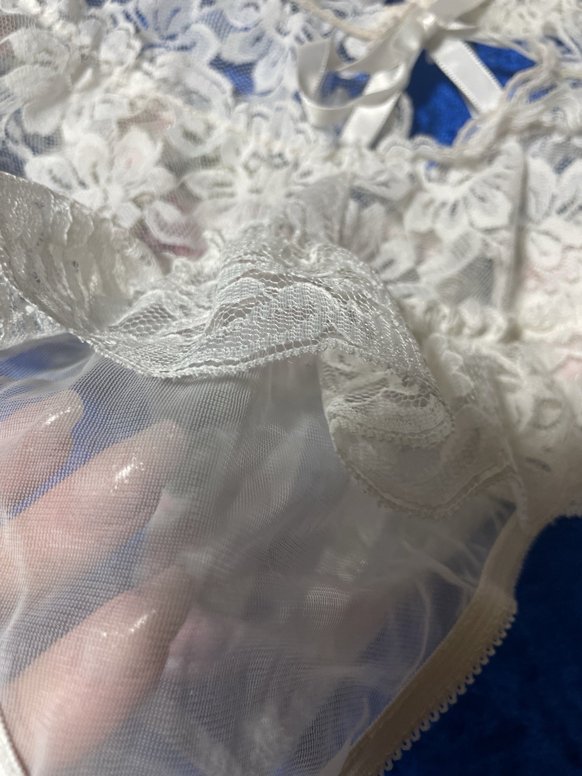 Vintage Jessica Intimates Lingerie Set Frilly Lace Camisole Panties Mesh Sissy