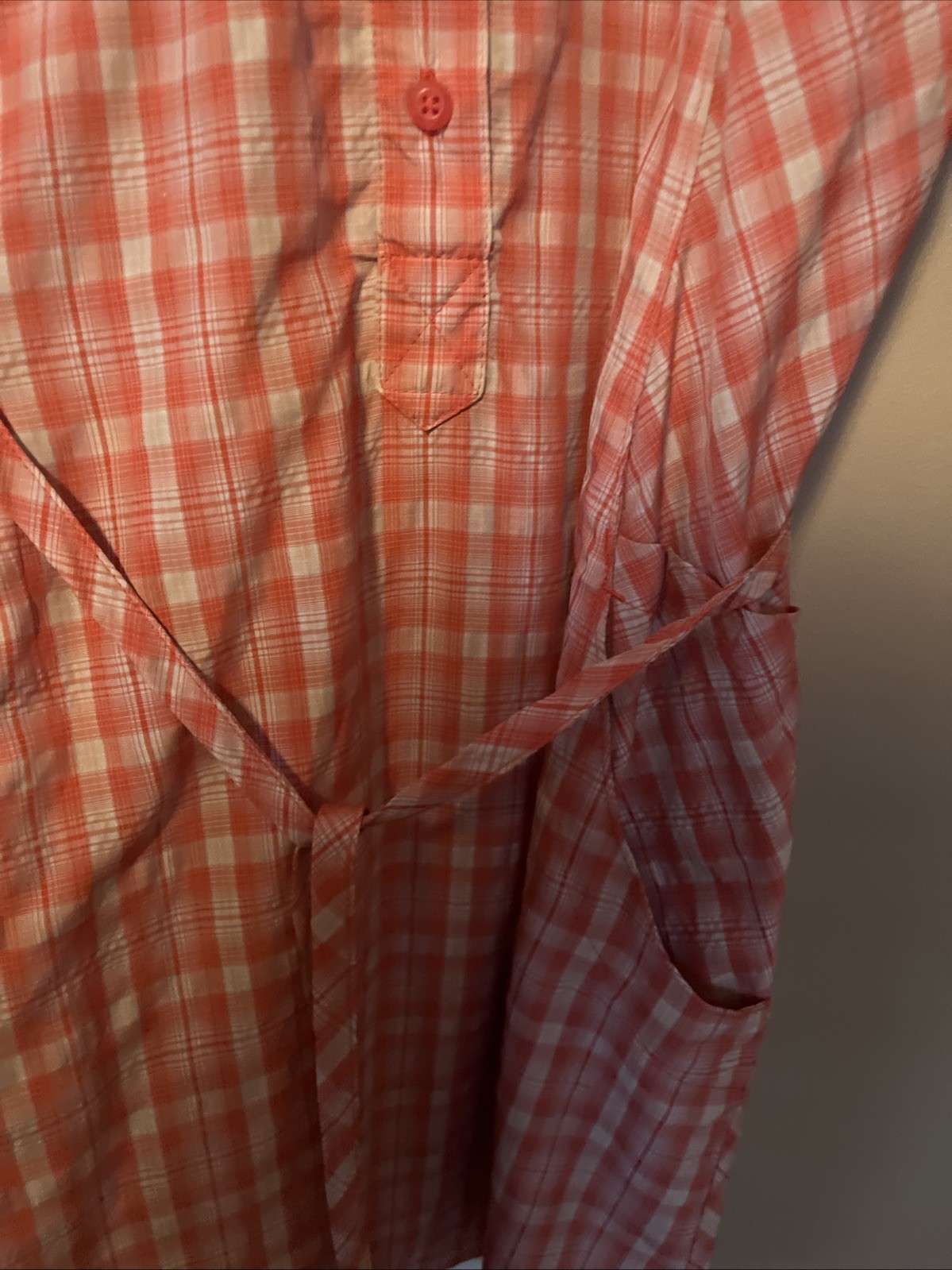 Vintage Pat Perkins Shirt Dress Small plaid pinks