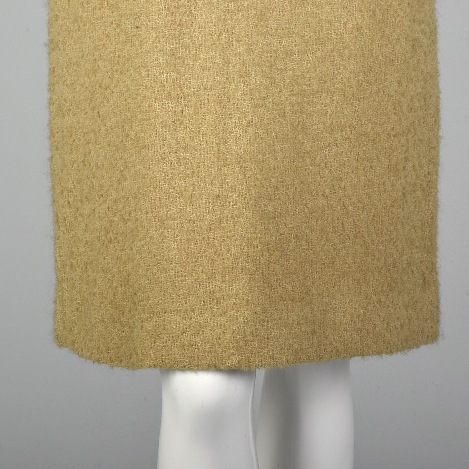 Small 1960s Bouclé Shift Dress Minimalist Autumn Dress Bracelet Sleeves 60s VTG