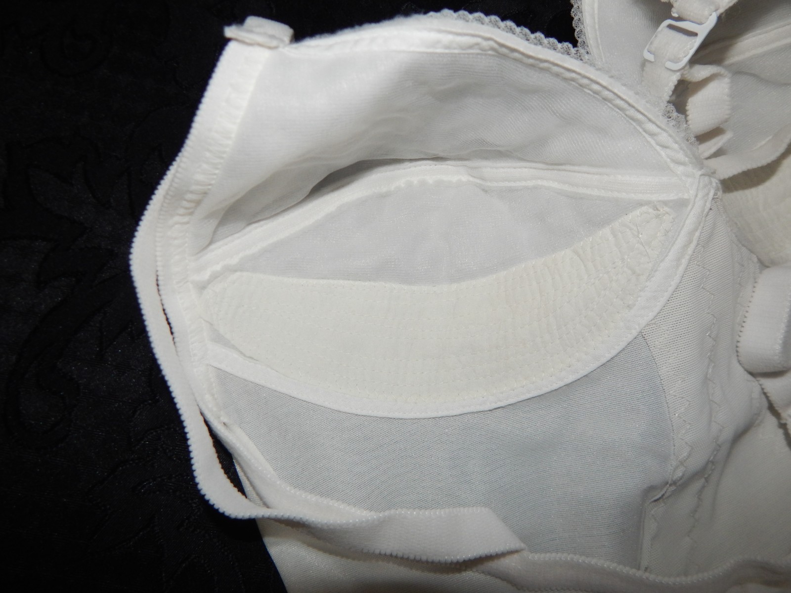 De Luxe Fashions All in One White Stretchy Girdle Bodysuit Soft Cups-Style 40B