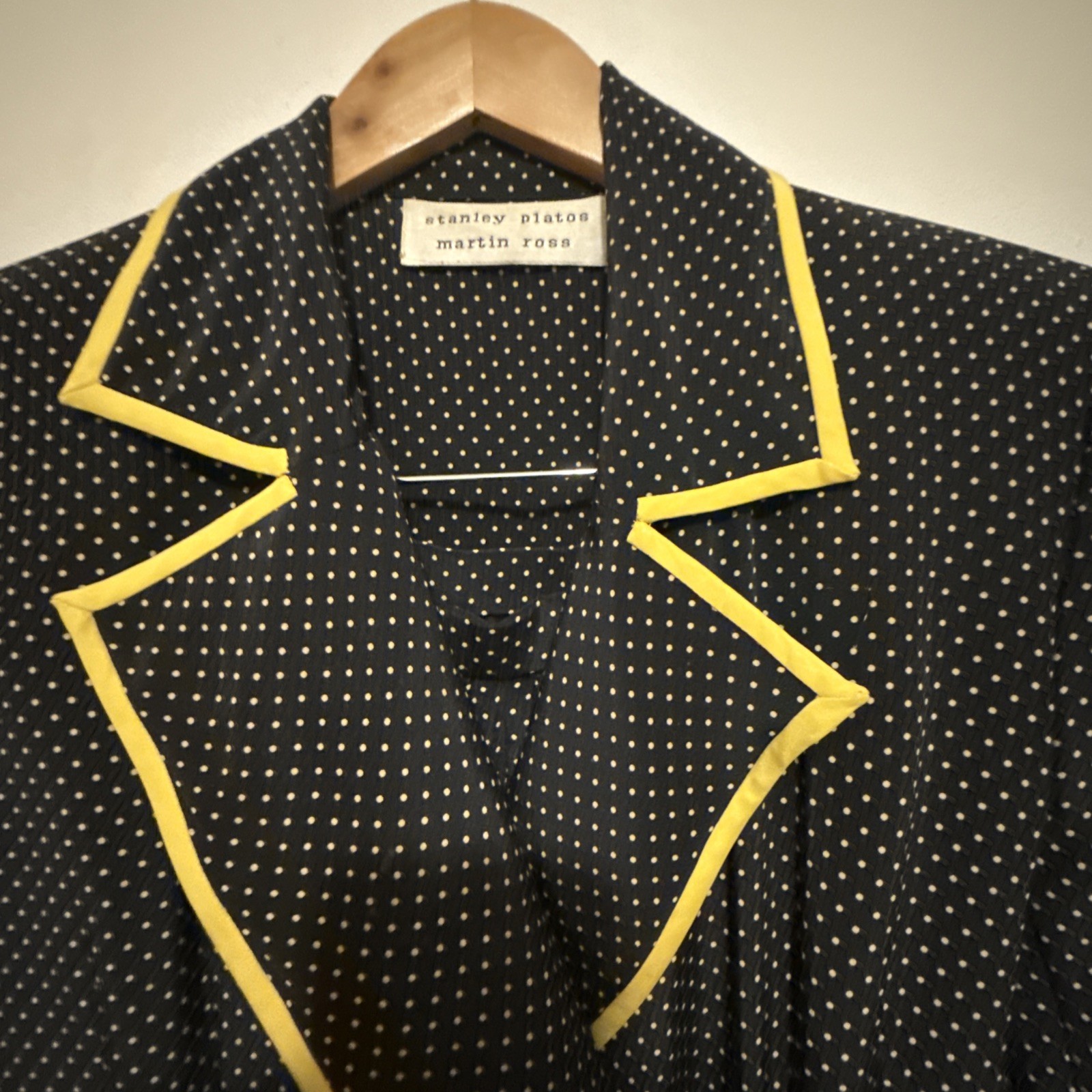 Stanley Platos Martin Ross Vintage 80s 90s Black Polka Dot Daisy Suit Set sz 4