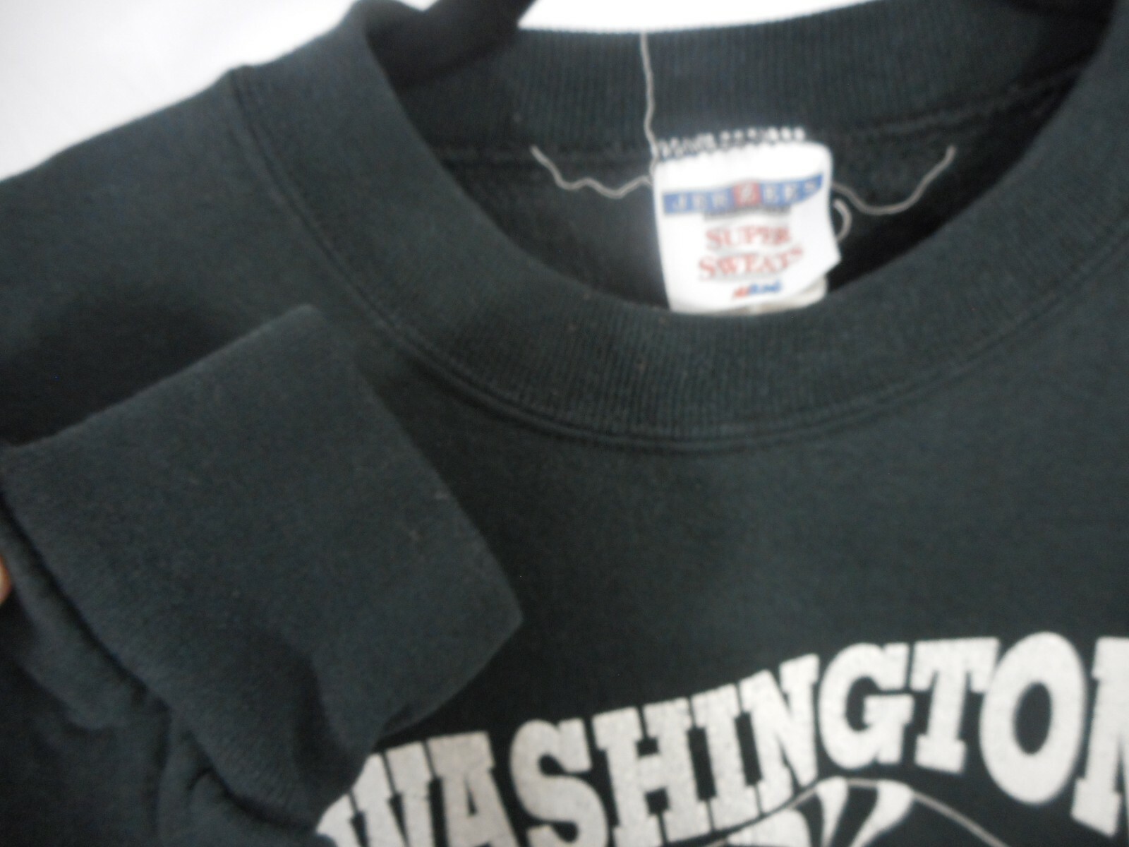 Vintage Jerzees Sweatshirt Washington Wildcats Cat Black Old School chest 42″